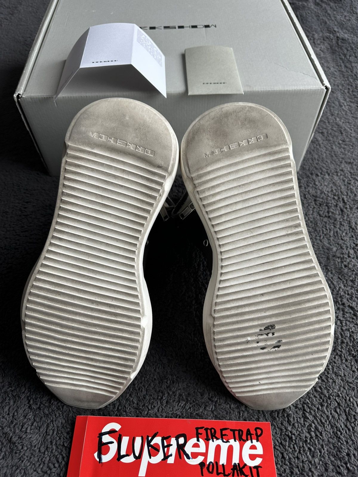 Rick Owens Drkshdw Rick Owens DRKSHDW ABSTRACT High Sneakers Black Milk Size US 10 / EU 43 - 8 Thumbnail