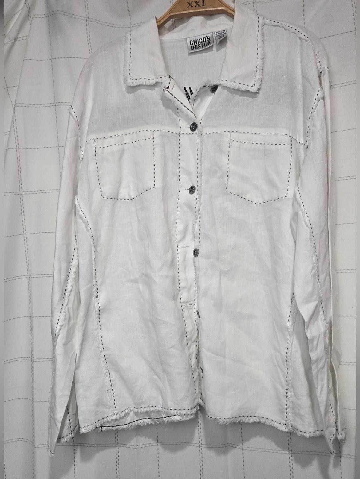 Chicos Chicos Design Linen Top Size L / US 10 / IT 46 - 1 Thumbnail