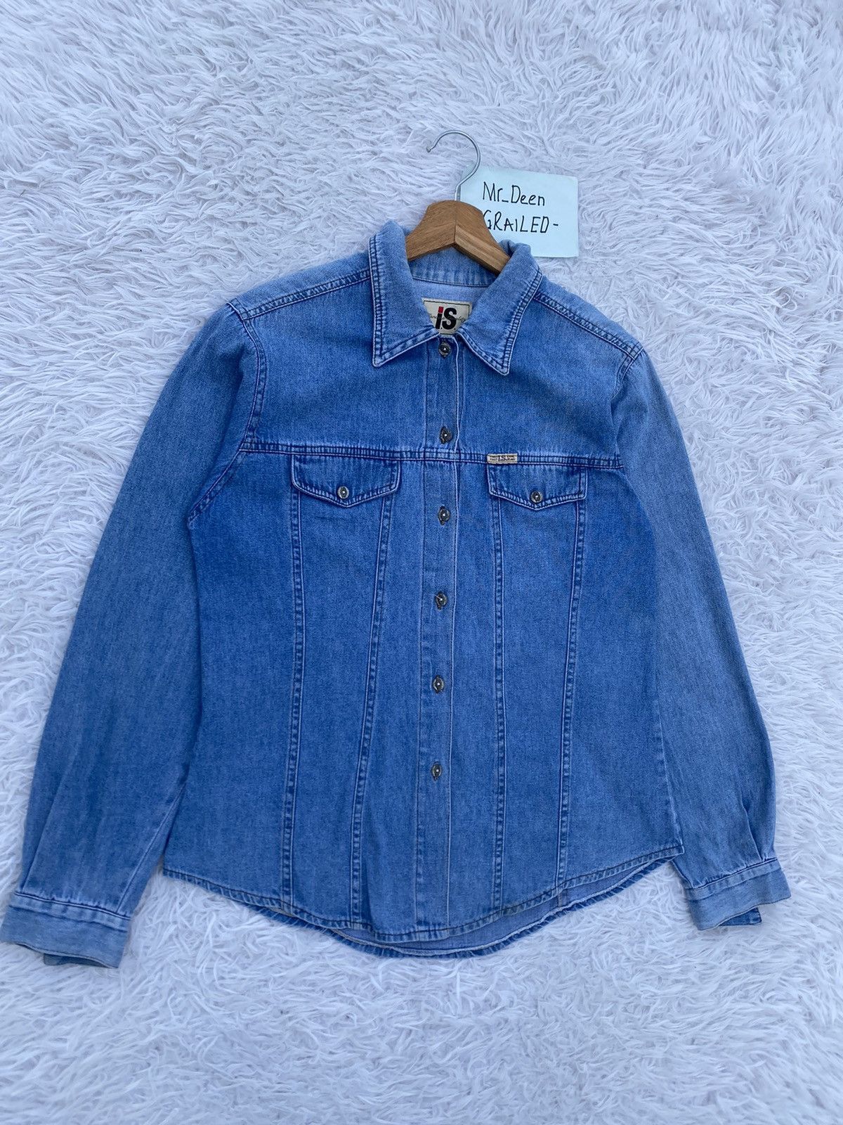 Issey Miyake Rare Vintage 90s Issey Miyake IS Blue Denim Shirt Size US S / EU 44-46 / 1 - 3 Thumbnail