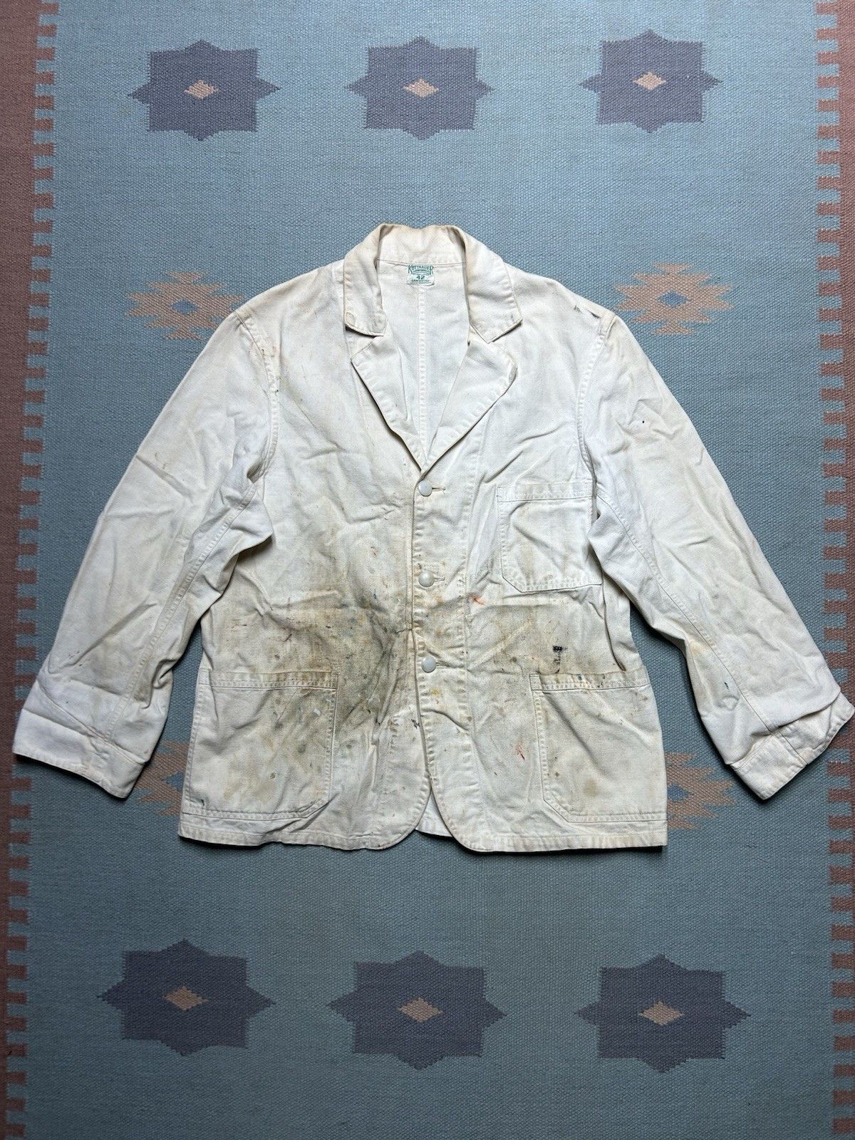Vintage Vtg 20s 30s canvas chore jacket Kuttnauer Detroit paint 42 Size US L / EU 52-54 / 3 - 1 Thumbnail