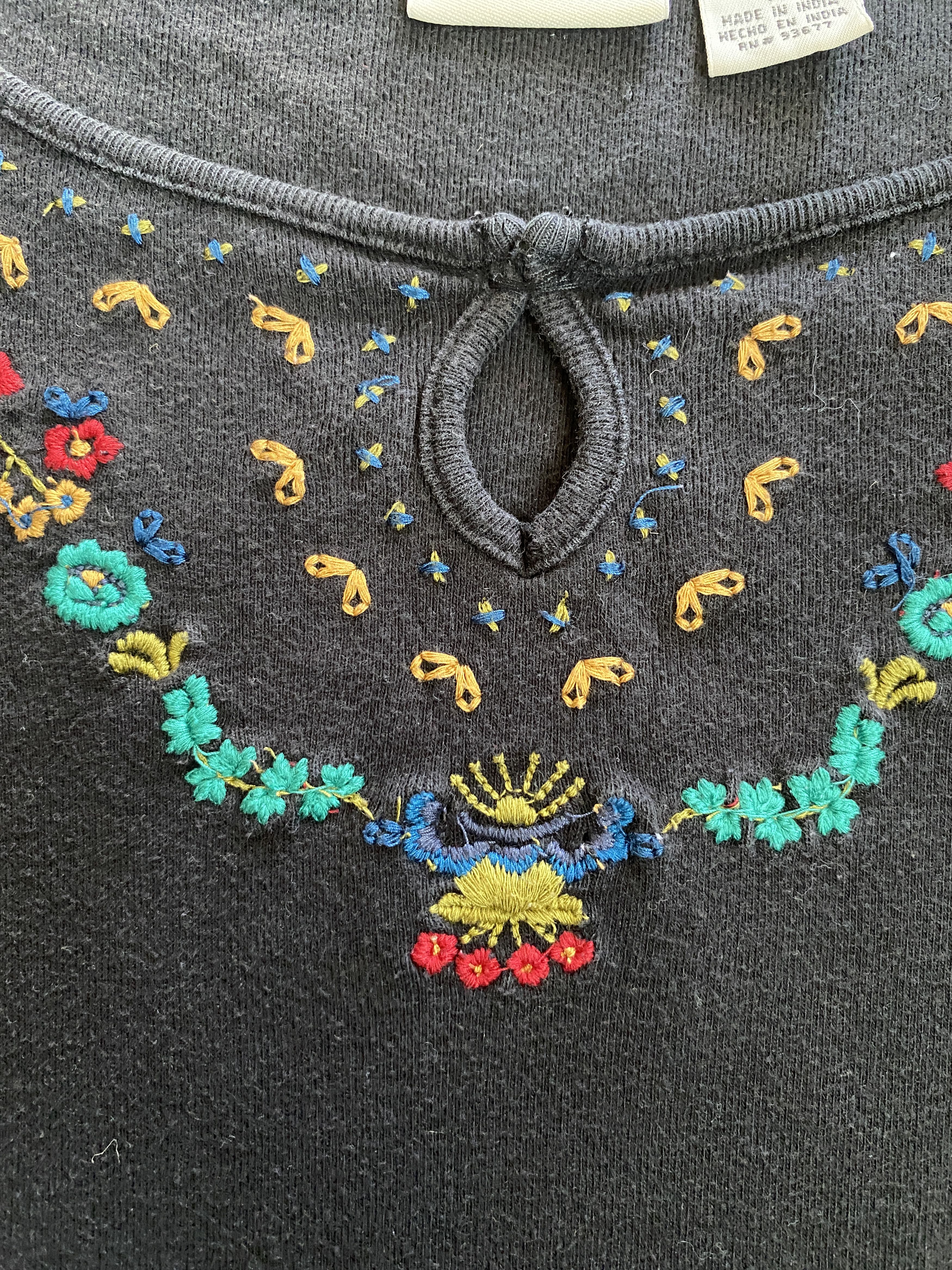 Other Vintage St. John’s Bay Embroidered Black Cotton Top Size S / US 4 / IT 40 - 8 Thumbnail