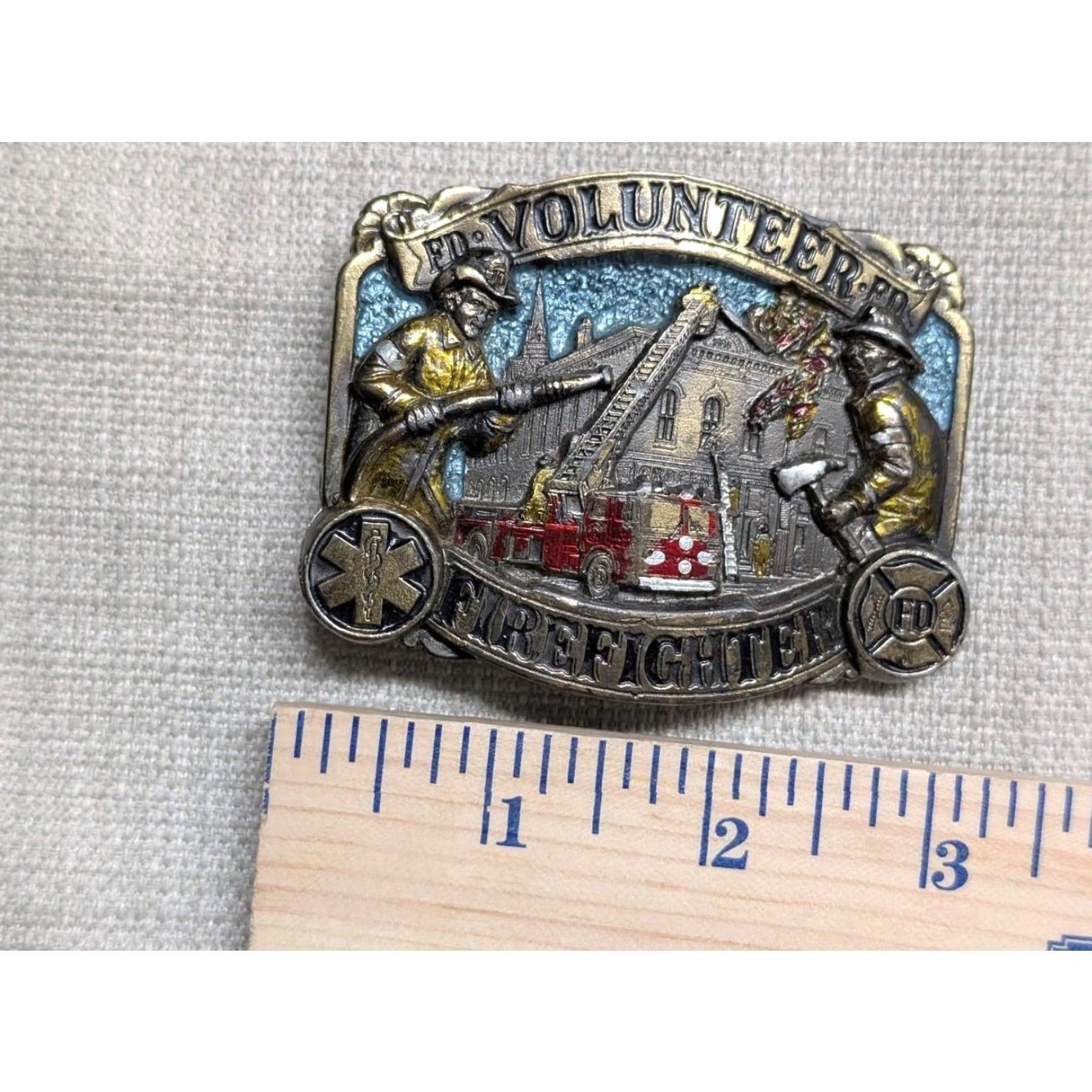 Vintage VINTAGE The Great American Buckle Company belt buckle FD western EMS rescue western Size ONE SIZE - 5 Thumbnail