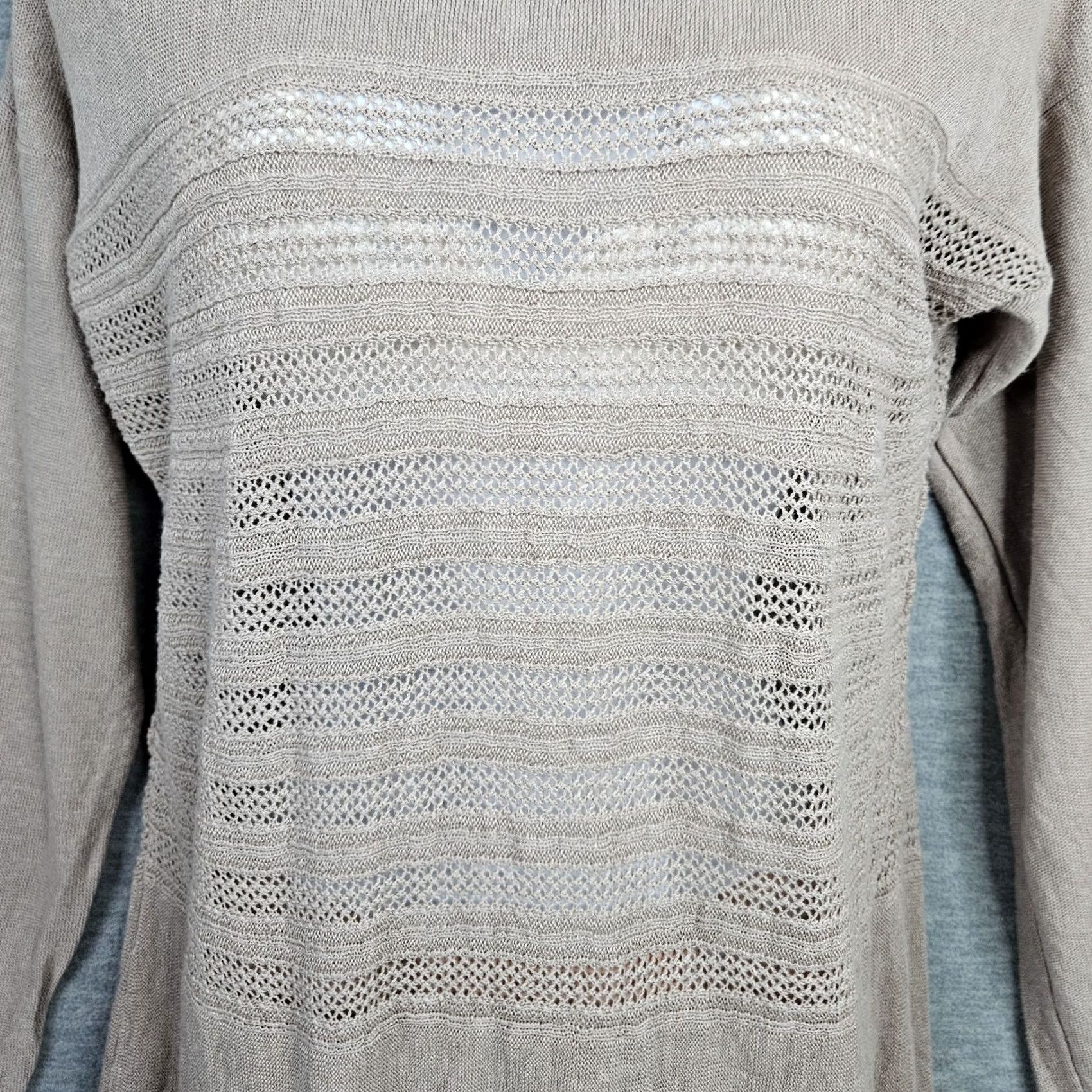 Vintage Garnet Hill Beige Linen Sweater Long Sleeve Pullover M Women's Size M / US 6-8 / IT 42-44 - 3 Thumbnail