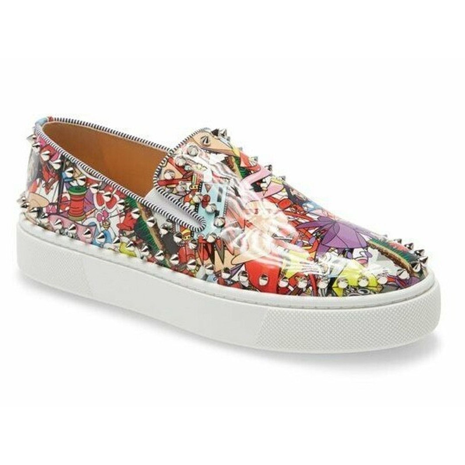 Christian Louboutin Super Pik Boat Flat Patent Loubi Low Top Slip On Sneaker 36 Size US 6 / IT 36 - 1 Thumbnail