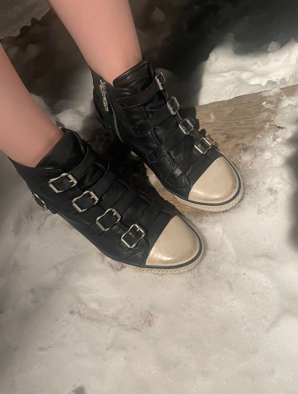 ASH Ash Wedge Genial Buckled Leather Size 40 Size US 10 / IT 40 - 2 Thumbnail
