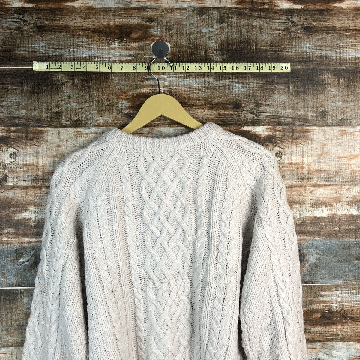 GU × Homespun Knitwear GU Brown Patterned Cardigan cable knitwear japan #A2318 Size M / US 6-8 / IT 42-44 - 13 Thumbnail