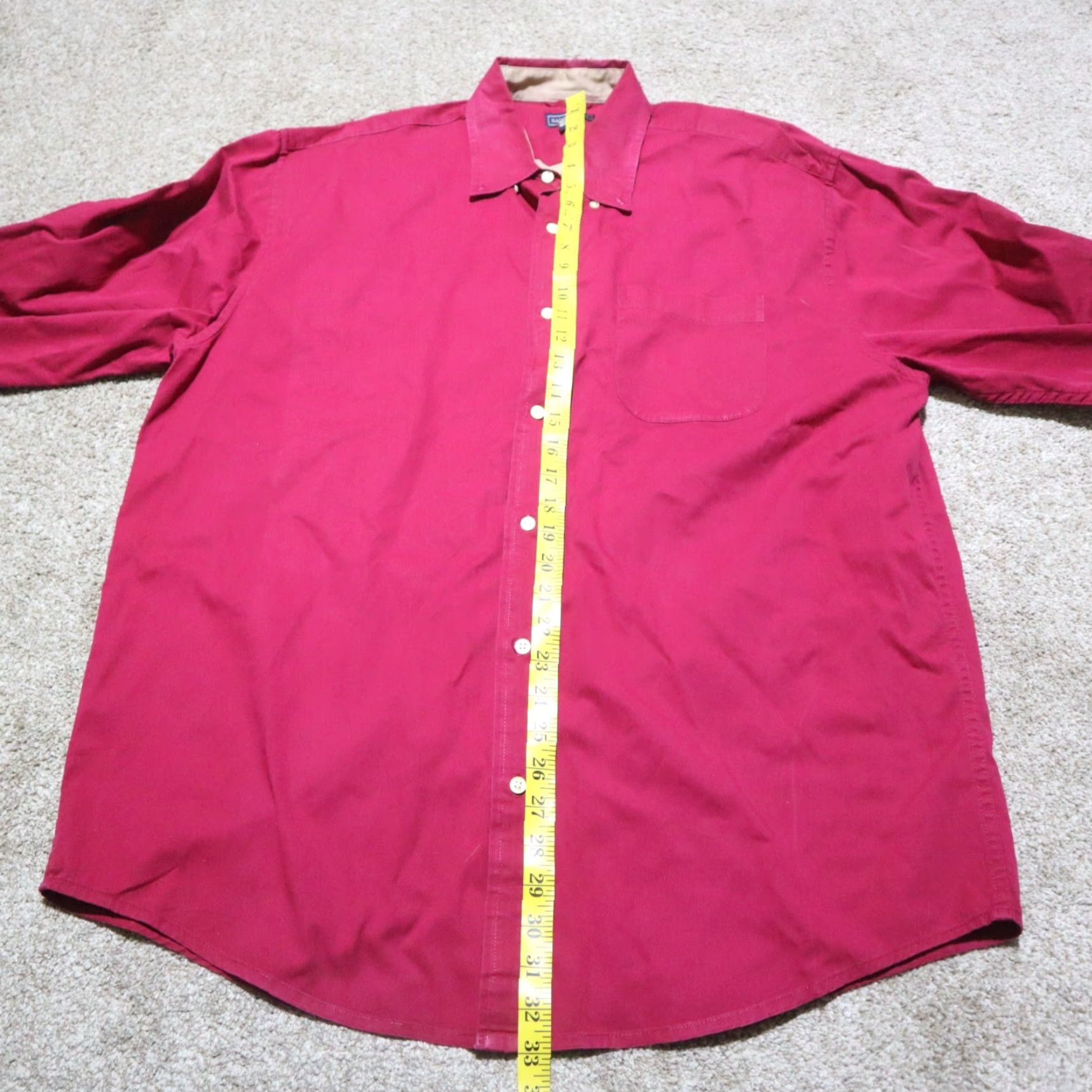 Vintage Saddlebred Solid Red Button Up Long Sleeve Shirt Adult Men Size XL Extra Large Size US XL / EU 56 / 4 - 6 Thumbnail