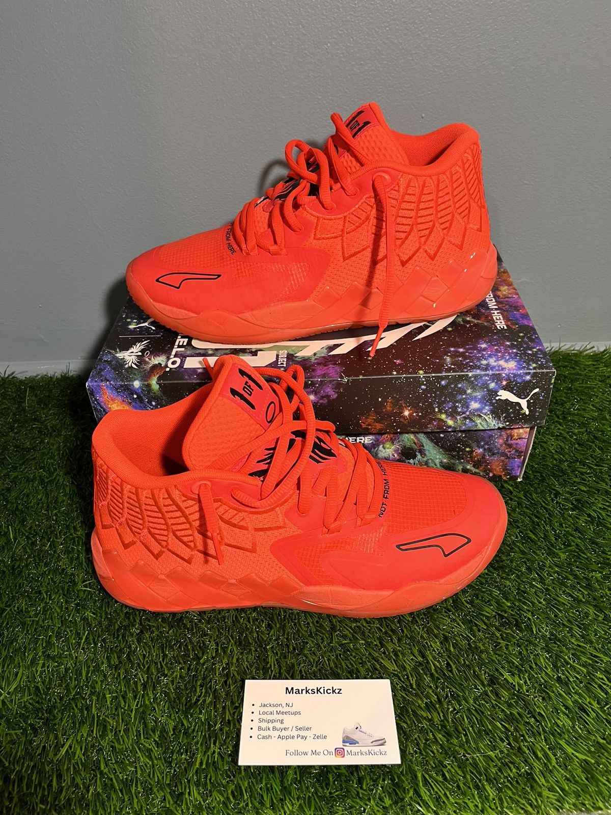 image of Puma Lamelo Ball Mb.01 Not From Here Red Blast Size 9.5 Shoes, Men's