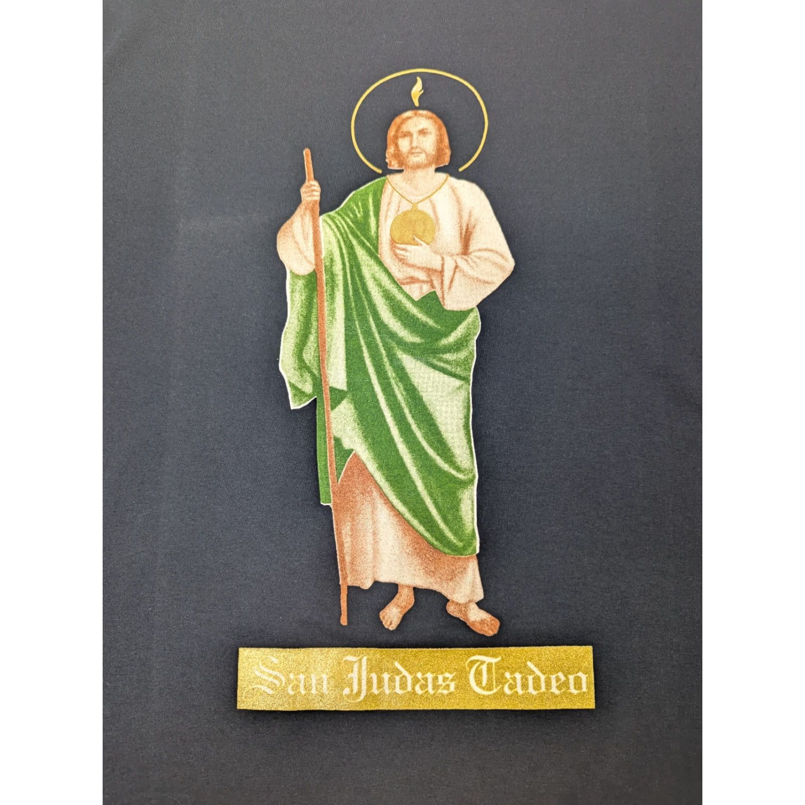 Gildan VINTAGE T-Shirt San Judas Tadeo Double Sided Size 4XL Black Cotton Gildan Religious Men Crew Neck Short Sleeve Christian Bible Judas T-Shirt 4XL Size US XXL / EU 58 / 5 - 2 Thumbnail