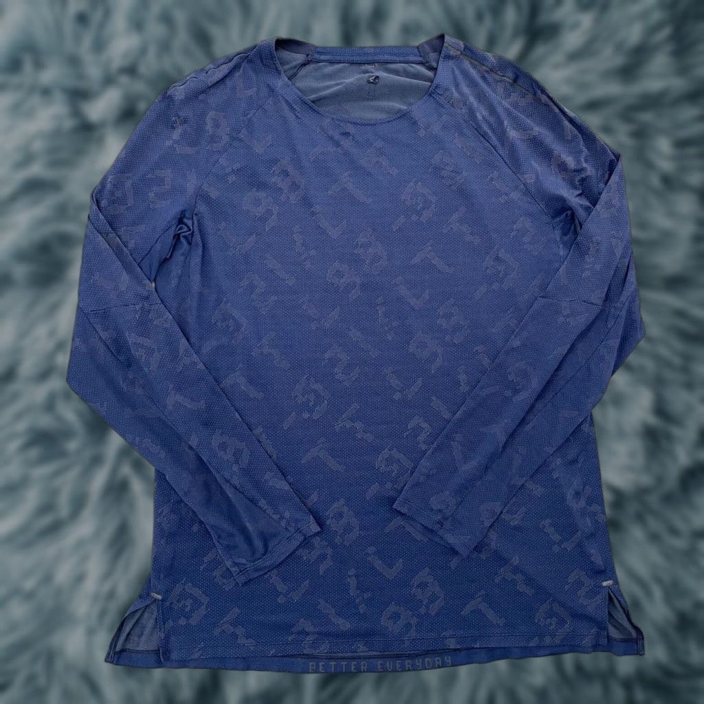 Lululemon LULULEMON Drysense Long Sleeve Shirt Adult Large Blue Athletic Gym Mens Size US L / EU 52-54 / 3 - 1 Thumbnail