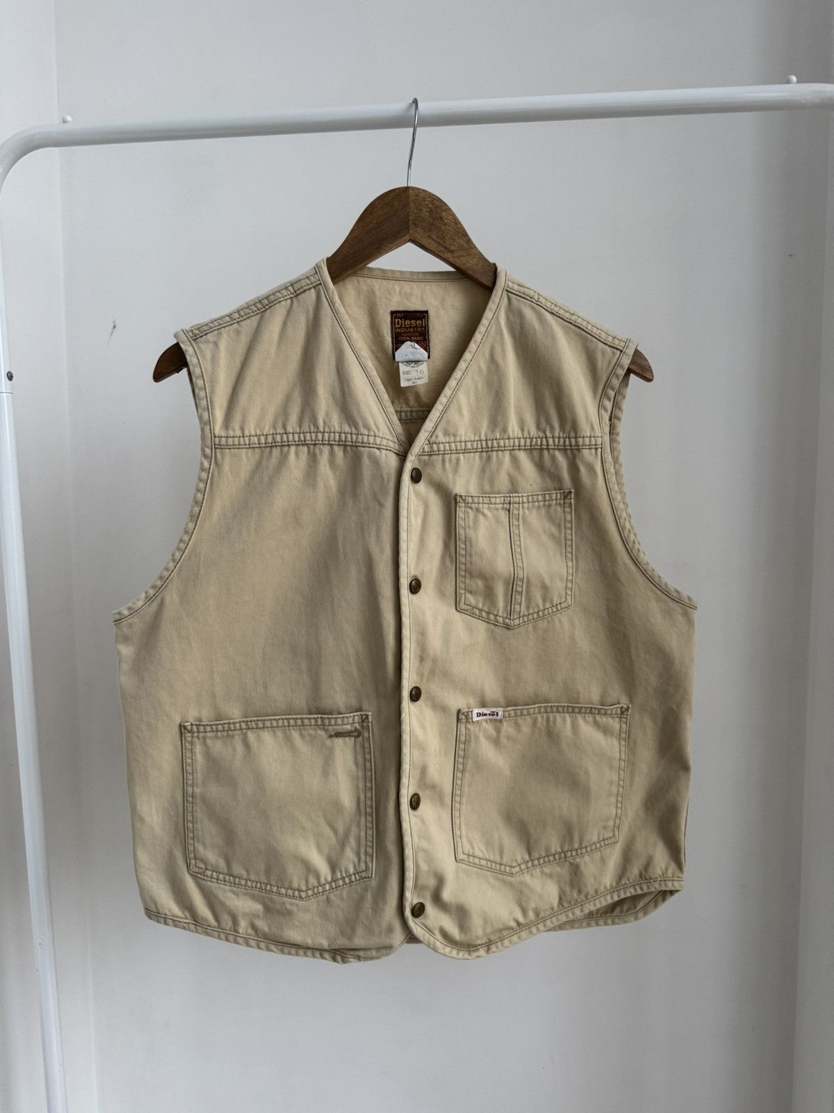 Diesel Vintage Diesel 90s Workwear Vest Utility Canvas Button-Up Size US M / EU 48-50 / 2 - 2 Thumbnail