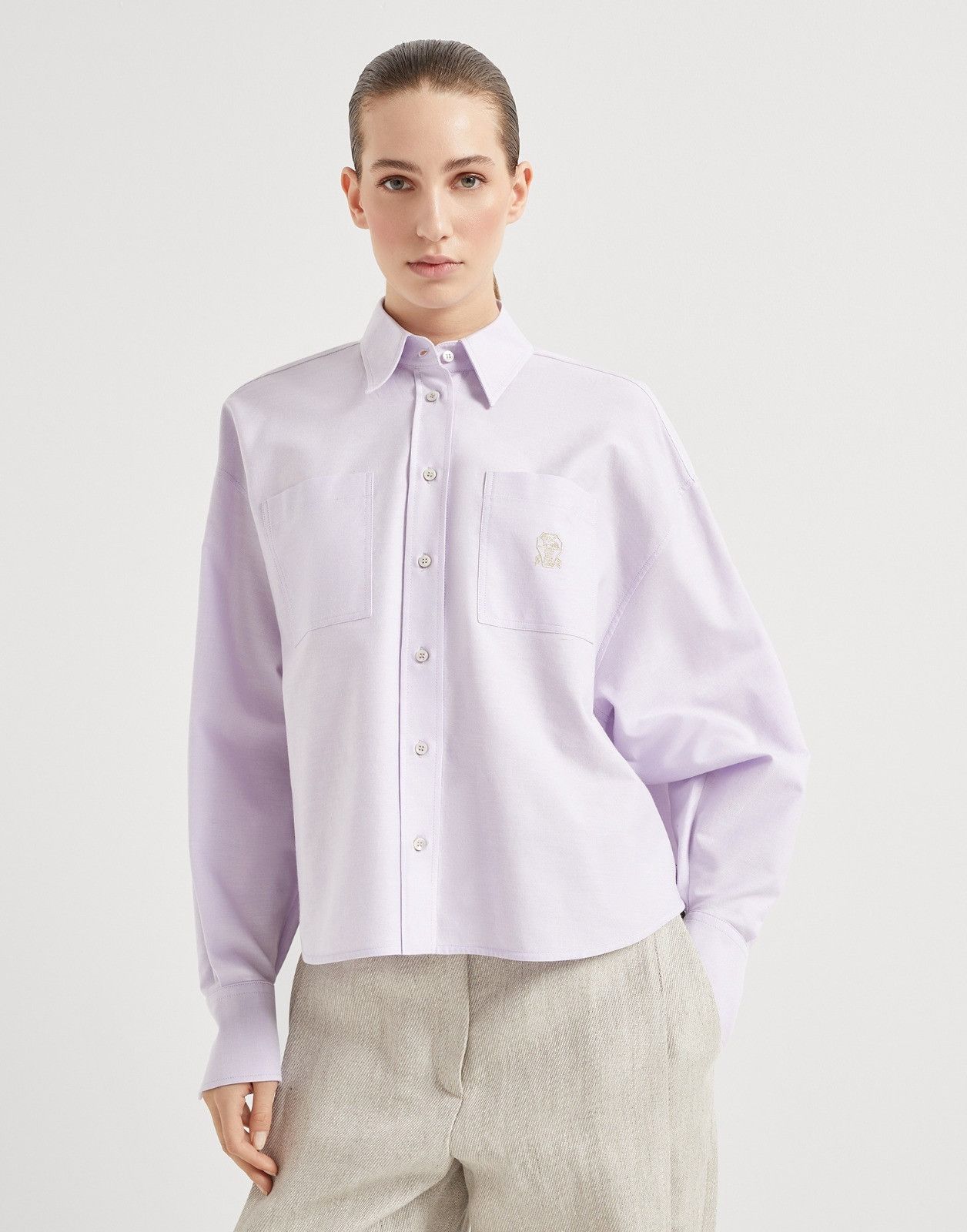 Brunello Cucinelli o1la1rc1a0326 Shirt in Purple Size L / US 10 / IT 46 - 1 Thumbnail