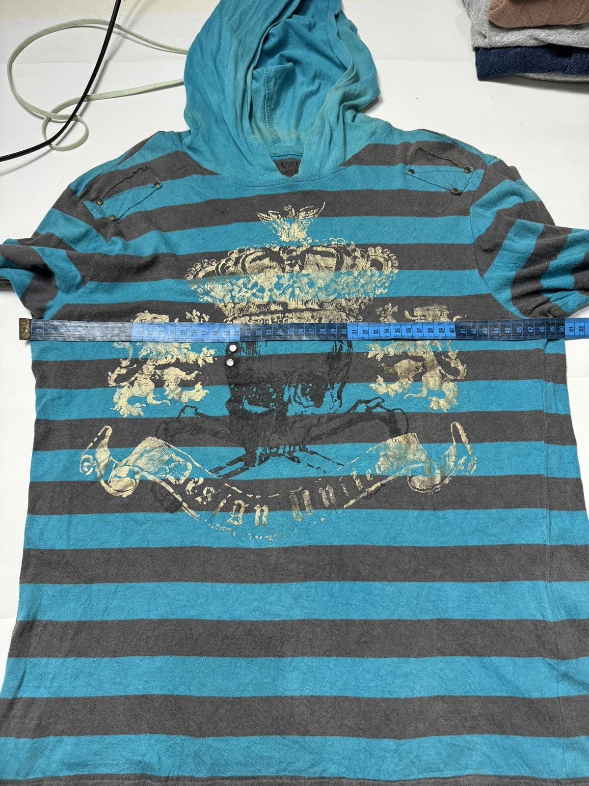 Hysteric Glamour × If Six Was Nine × Japanese Brand Skulls Design United Stripe Long Sleeve With Hoodie Size US M / EU 48-50 / 2 - 8 Thumbnail