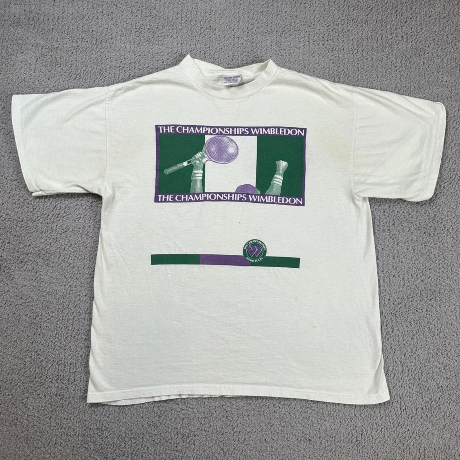 Other Vintage Wimbledon The Championships Tennis T Shirt Men XL Size US XL / EU 56 / 4 - 1 Thumbnail