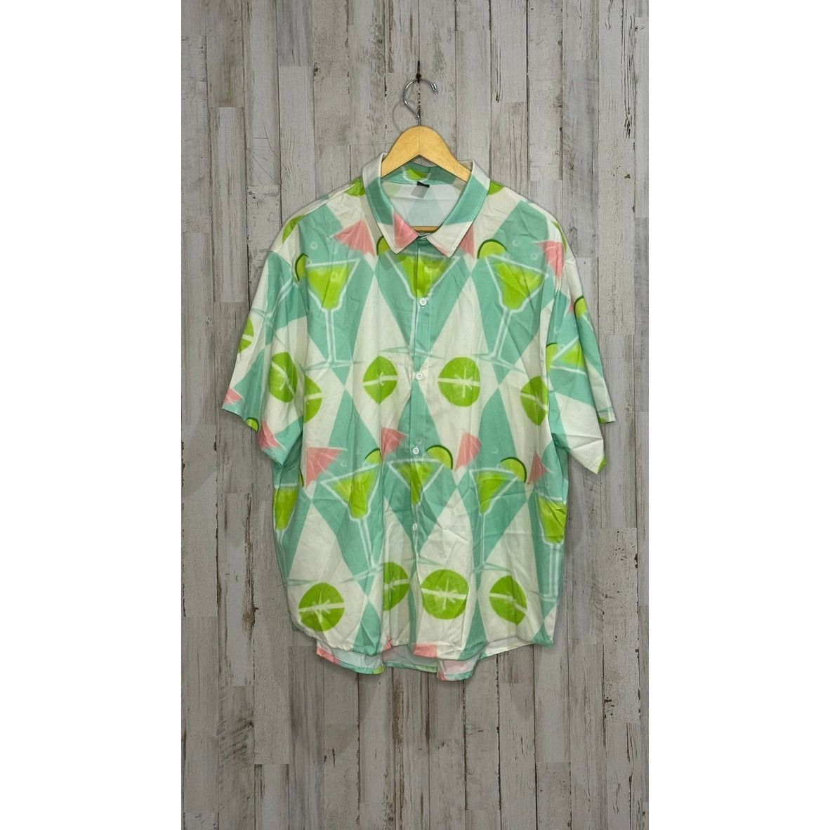 The Unbranded Brand Men's 3XL Margarita Print Short Sleeve Button-Up Shirt Size US XXL / EU 58 / 5 - 2 Thumbnail