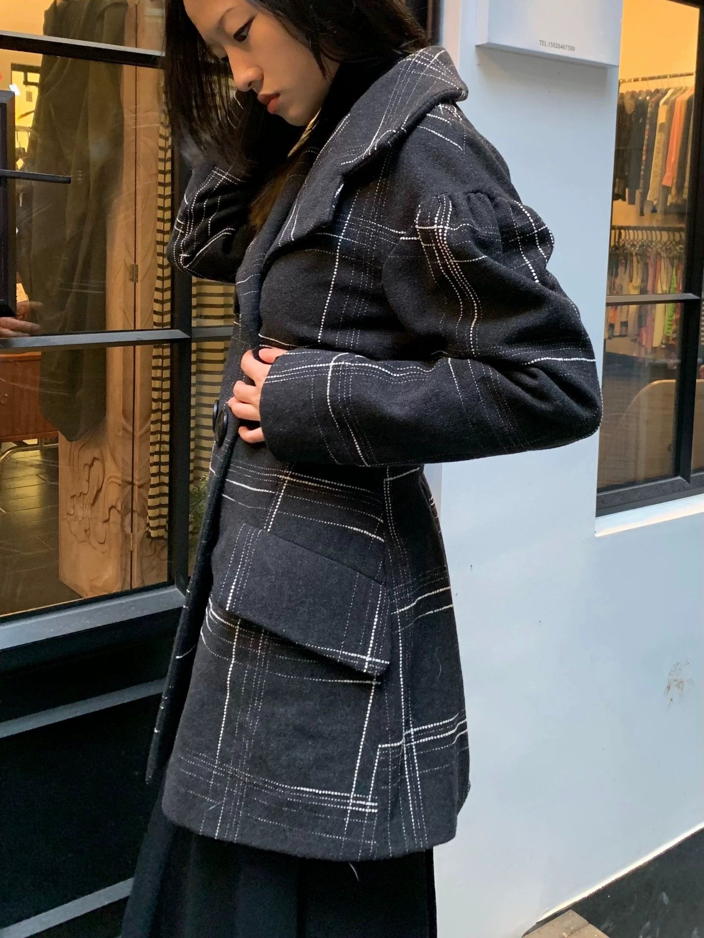 Vivienne Westwood Vivienne Westwood Black Label Court Sleeve Check Wool Waist-Cinched Jacket Size XS / US 0-2 / IT 36-38 - 3 Thumbnail