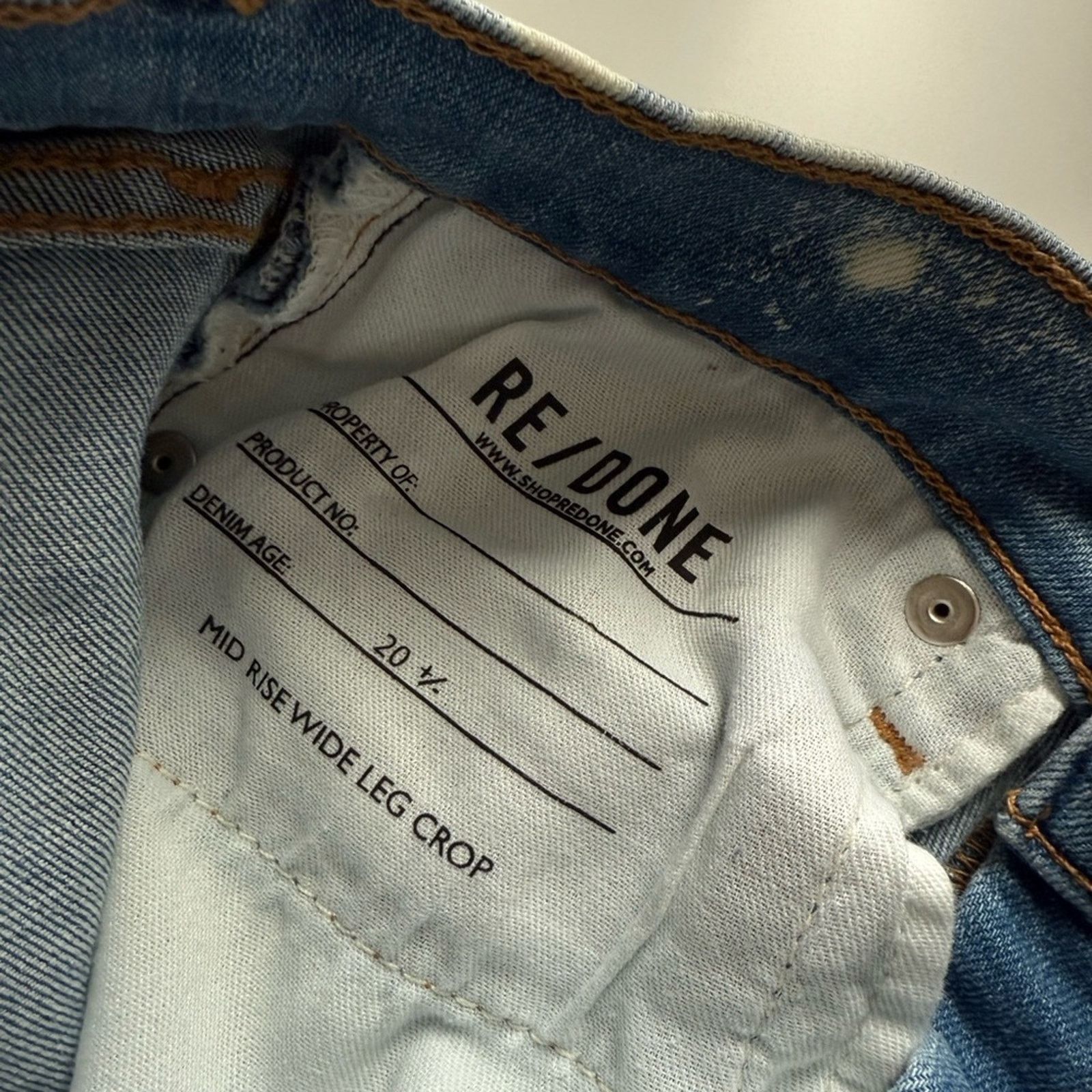 RE/DONE New re/done Mid Rise Wide Leg Crop - 23 - $295 Size 23" - 12 Thumbnail