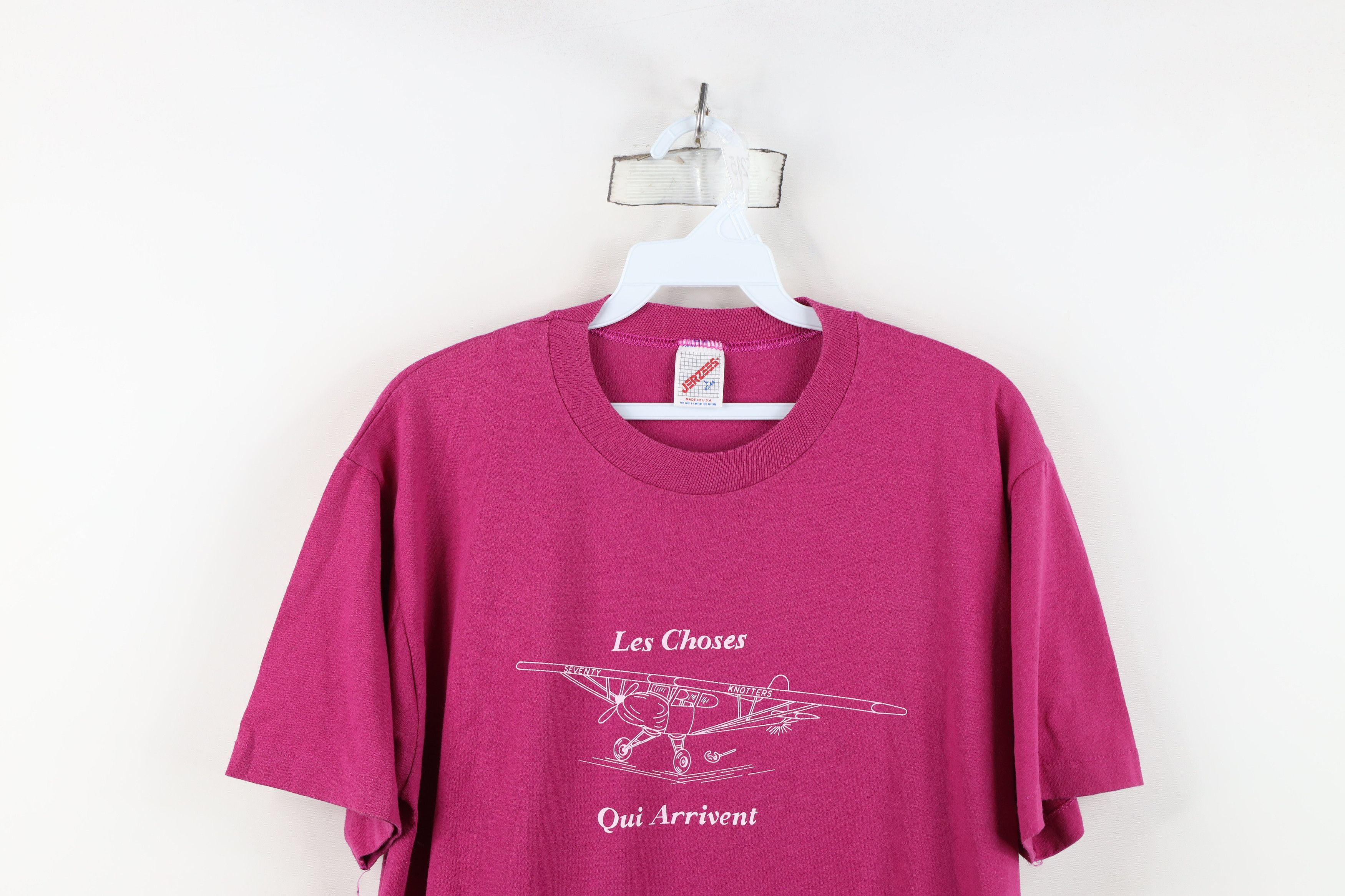 Vintage Vintage 90s Qui Arrivent Seventy Knotters Airplane T-Shirt Size US L / EU 52-54 / 3 - 2 Thumbnail