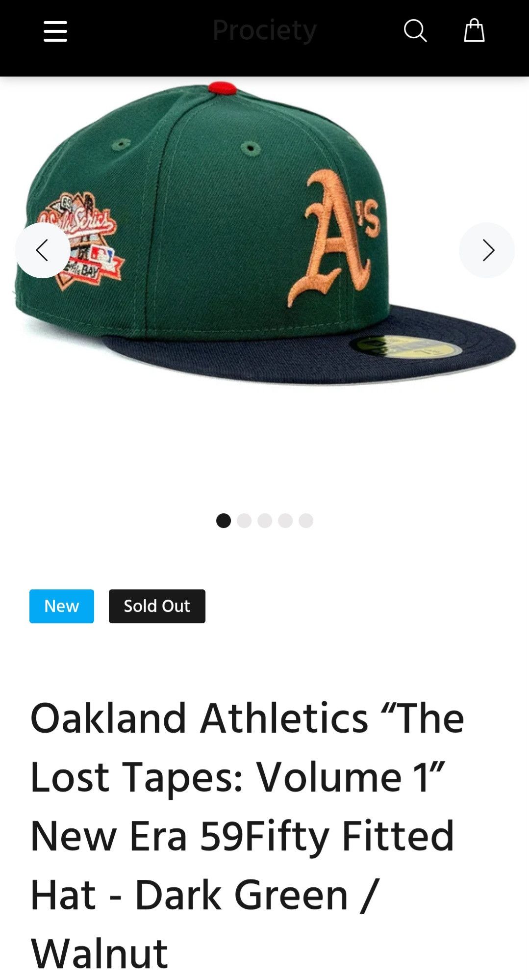 New Era 7 3/4 Oakland Athletics Rushmore Procitey Not Hat Club Size ONE SIZE - 9 Thumbnail