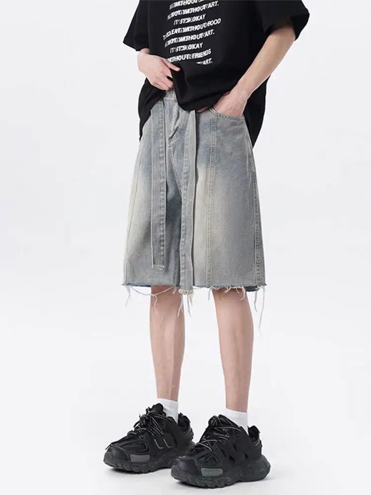 Designer × Japanese Brand Washed Vintage Style Casual Loose Fit Denim Shorts Size US 30 / EU 46 - 1 Thumbnail