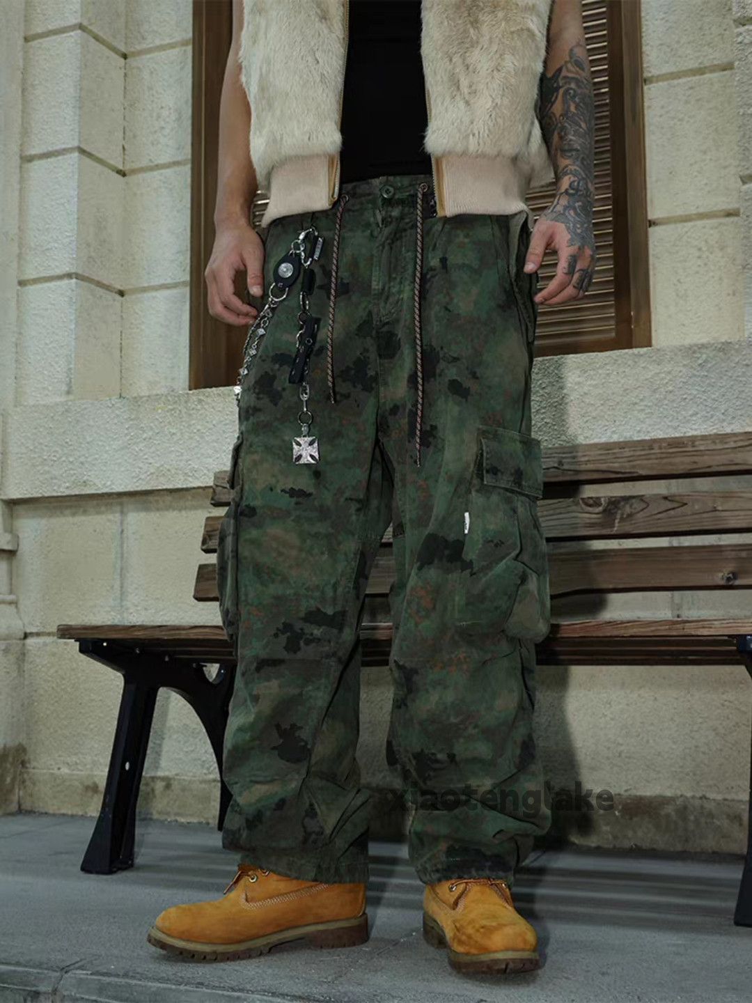 Vintage ltx utility loose baggy skate hiphop camo cargo pants Size US 36 / EU 52 - 8 Thumbnail