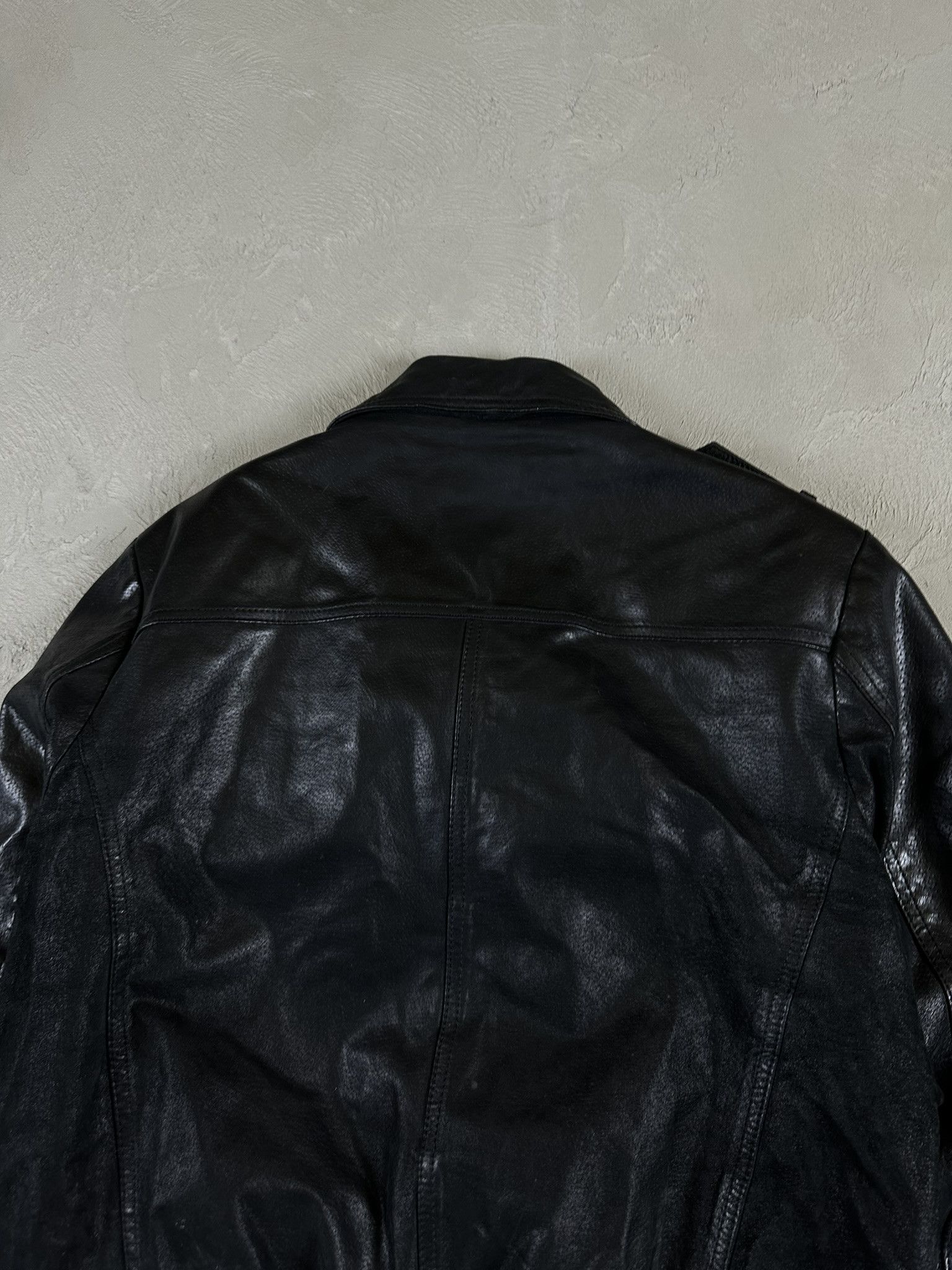Japanese Brand Vintage Y2k Real Leather Cargo Bomber Boxy Jacket Size US S / EU 44-46 / 1 - 12 Thumbnail