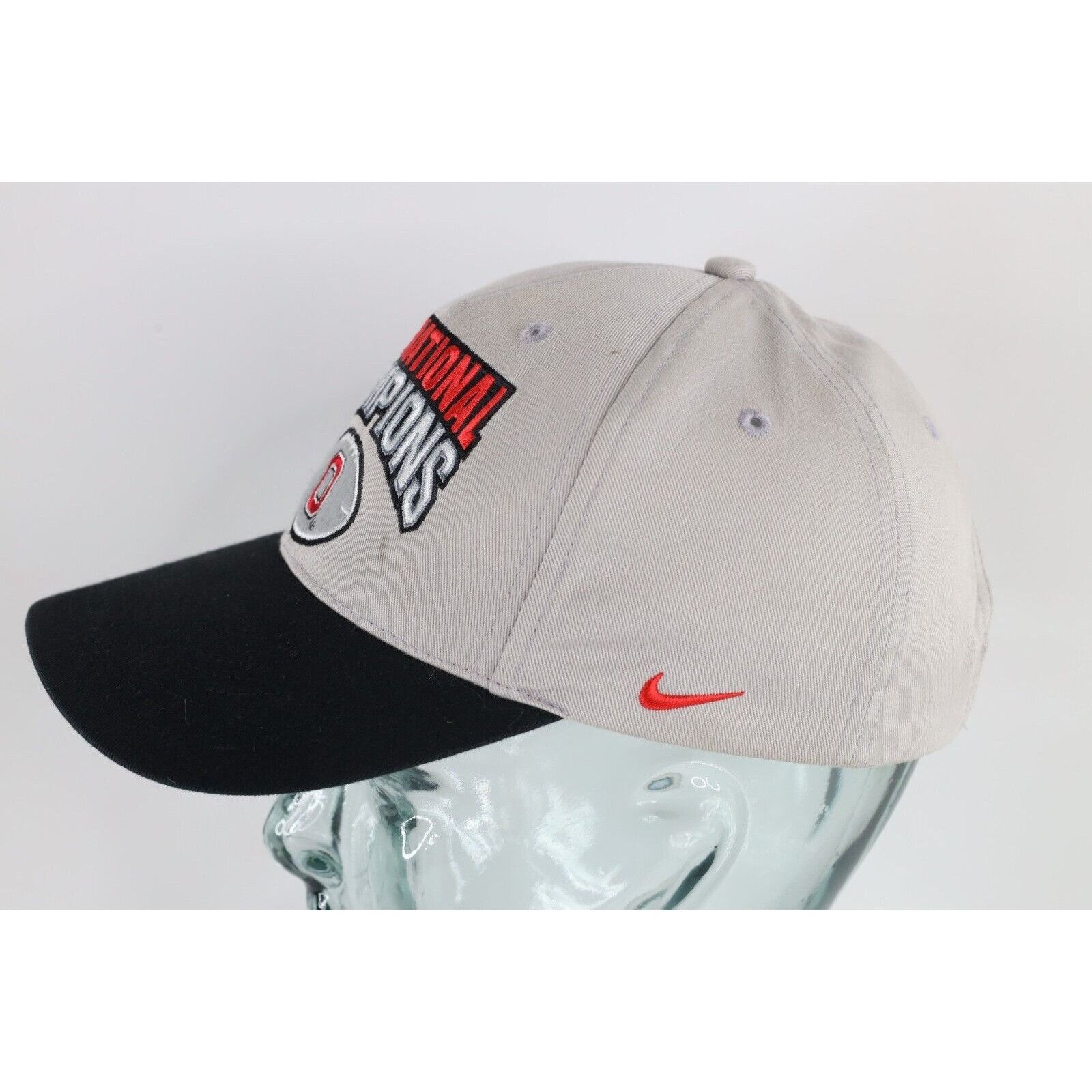 Nike × Vintage Vintage Nike Mini Swoosh 2002 National Champs Ohio State Hat Size ONE SIZE - 3 Thumbnail