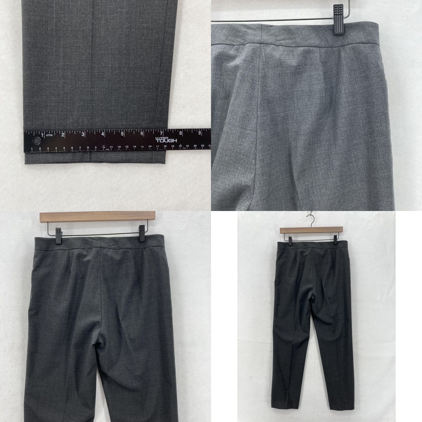 Vintage Lafayette 148 New York Pants Womens 8 Smoke Virgin Wool Stretch Dress NWT Size 30" / US 8 / IT 44 - 9 Thumbnail