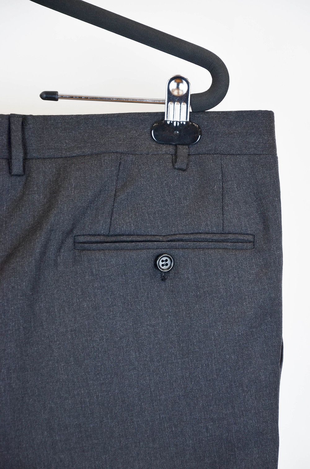Corneliani Canali Classic Wool Trousers – Charcoal Gray – Size 56R Size 46R - 15 Thumbnail