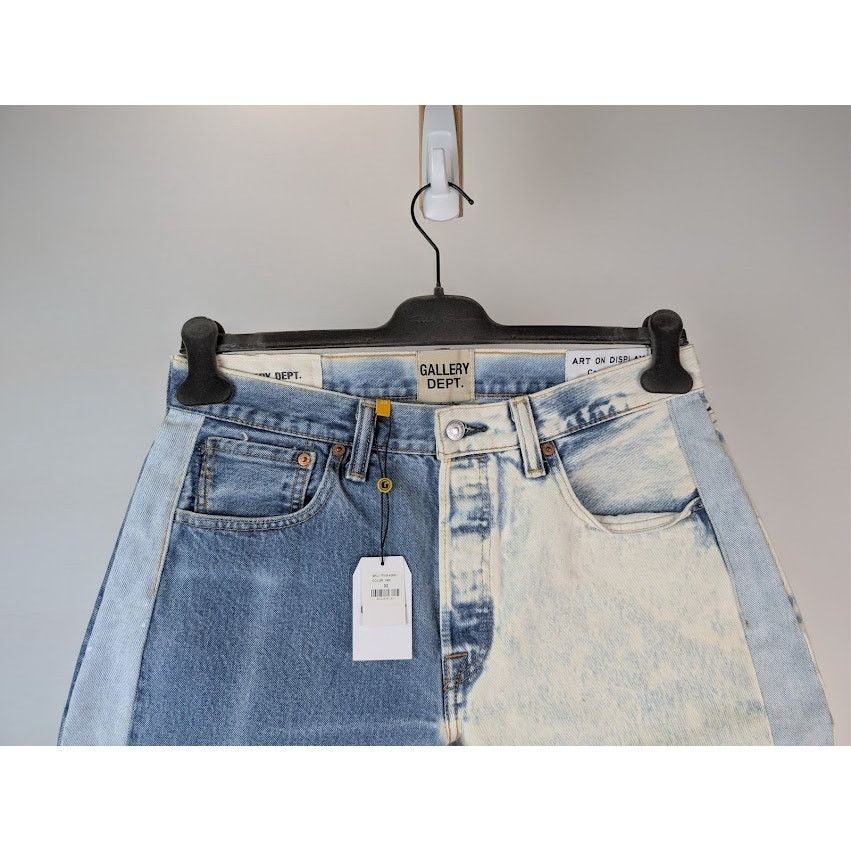 Gallery Dept. o1rshd1 Paneled Denim Shorts in Indigo Blue / Off White Size US 32 / EU 48 - 3 Thumbnail