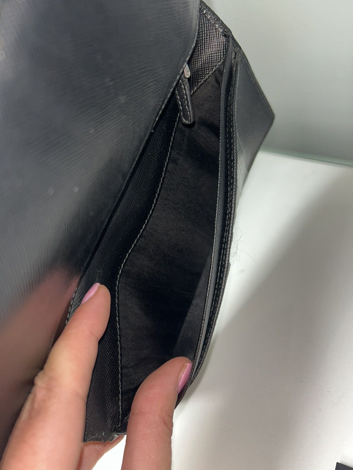 Prada Vintage Prada Black Saffiano Leather Flap Wallet w COA Size ONE SIZE - 8 Thumbnail