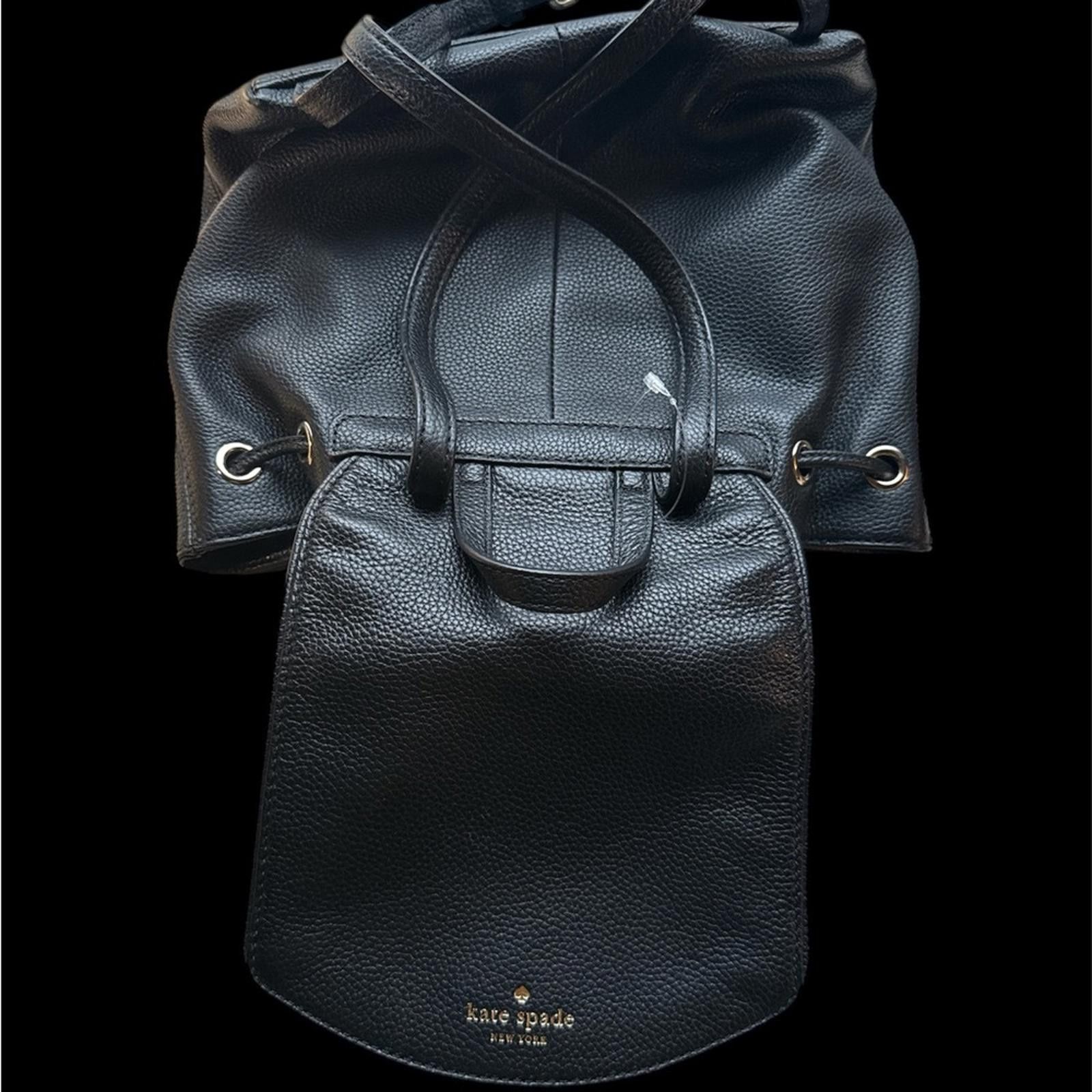 Other NWOT Kate Spade Black Lelia pebbled Leather Backpack handbag Size ONE SIZE - 5 Thumbnail