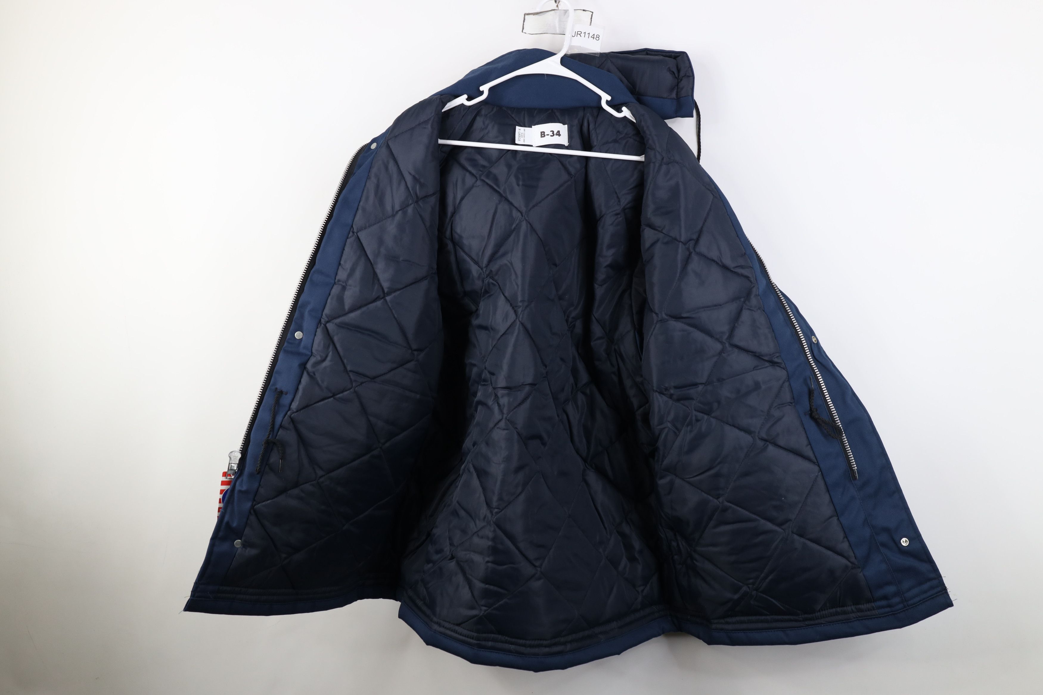 Vintage Deadstock Vintage 90s Military Puffer Hooded Jacket Blue USA Size US XL / EU 56 / 4 - 11 Thumbnail