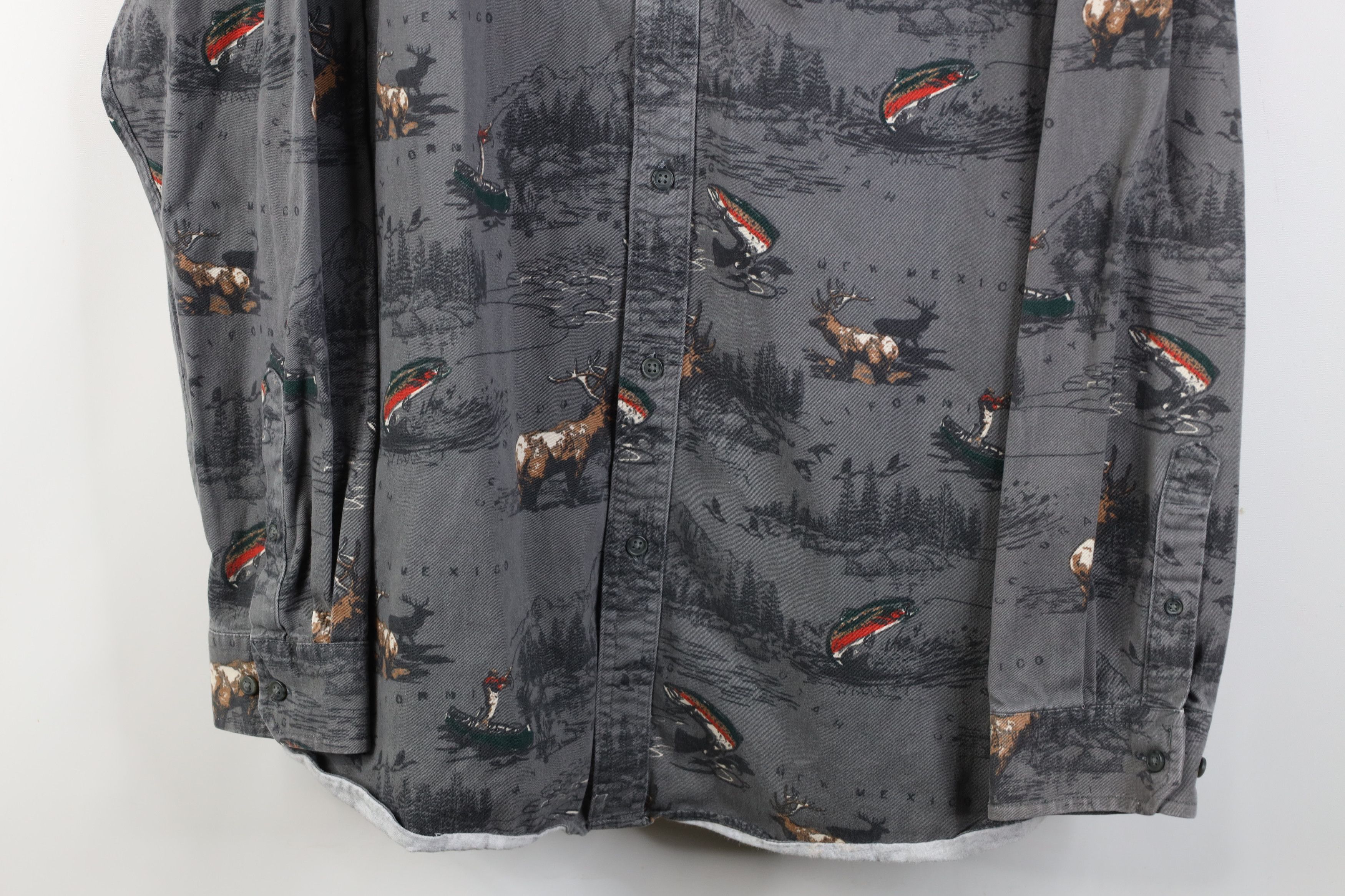 Vintage Vintage 90s Hunting Fishing All Over Collared Button Shirt Size US XXL / EU 58 / 5 - 3 Thumbnail