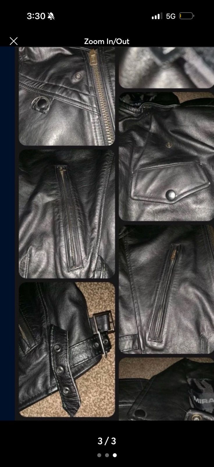 Mirage Mirage Leather Jacket Mens Size Medium Adult Used Pre Owned Size US M / EU 48-50 / 2 - 3 Thumbnail