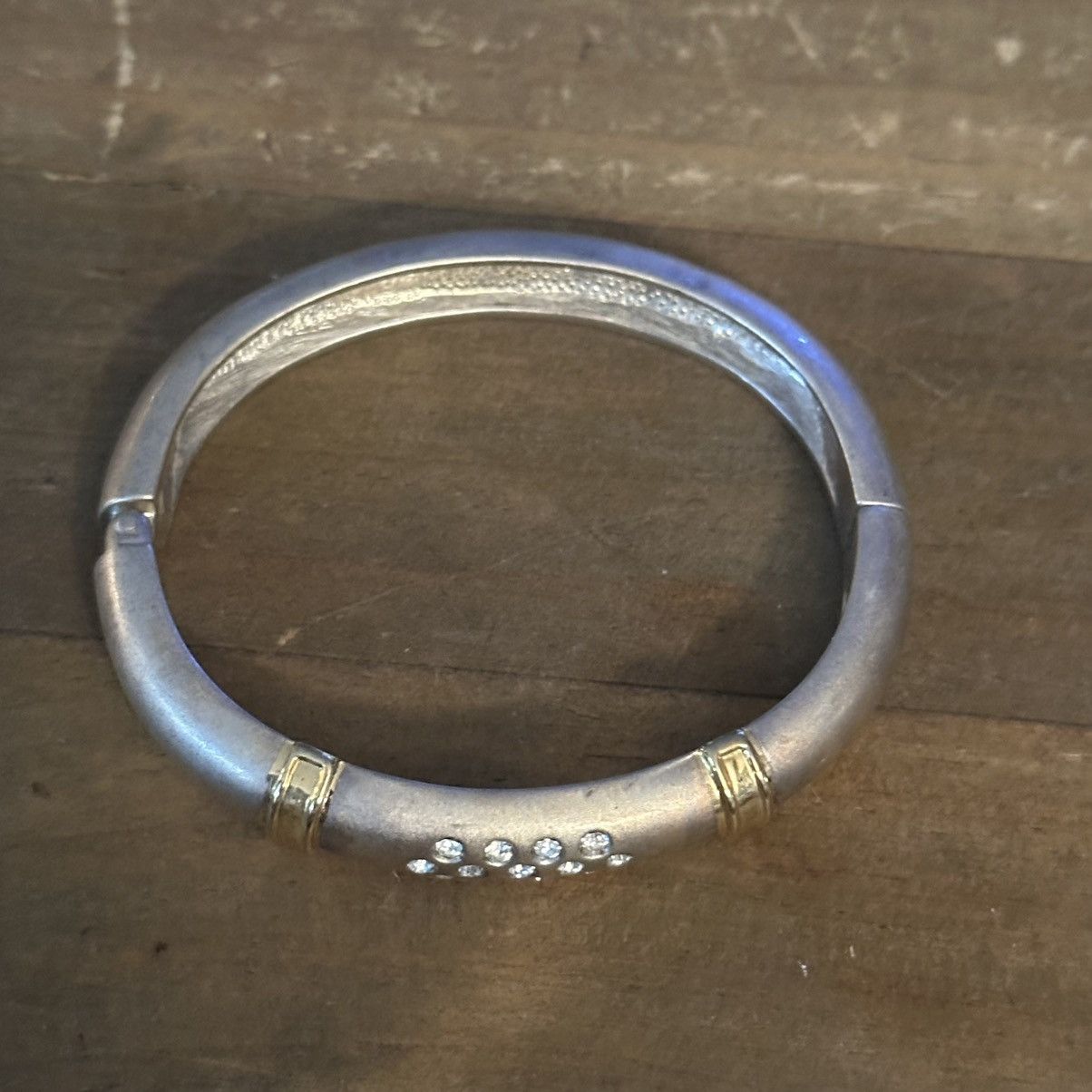 Vintage Vintage two tone rhinestone hinged bangle bracelet Size ONE SIZE - 5 Thumbnail