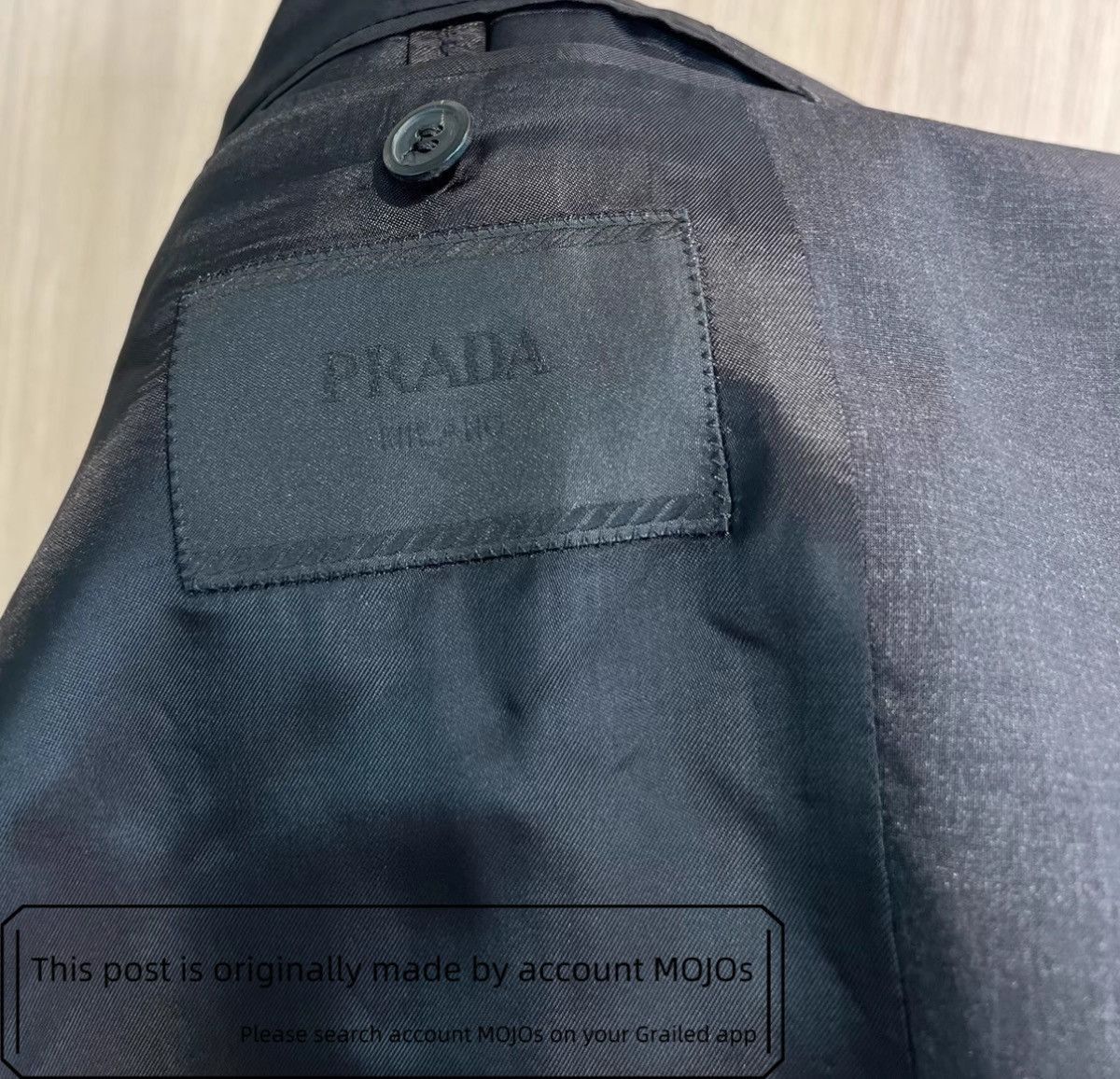 Prada Sz 48 Prada Dark Gray Triangle Logo Patch Blazer mojos1327 Size US M / EU 48-50 / 2 - 5 Thumbnail