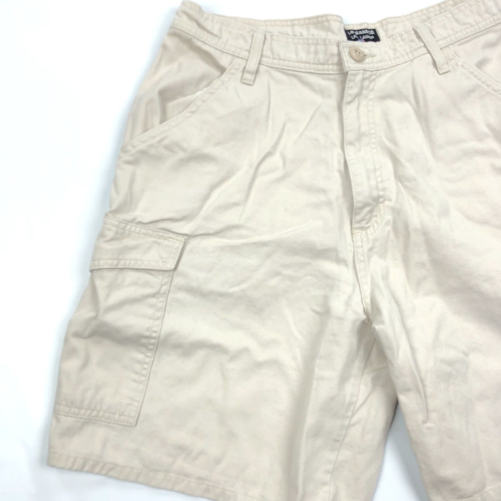 Vintage Polo Jeans Co. Ralph Lauren Men's Khaki Cotton Cargo Shorts Size 34 Regular Fit Size US S / EU 44-46 / 1 - 2 Thumbnail