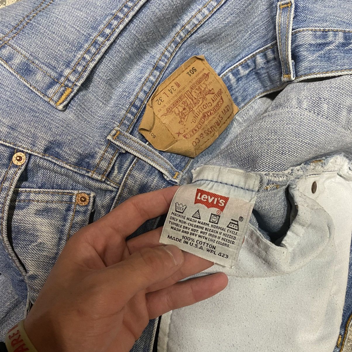 Japanese Brand × Levi's × Vintage Vintage Levis 501 Light Wash Botton Fly Denim Jeans USA 90s Size US 33 - 11 Thumbnail