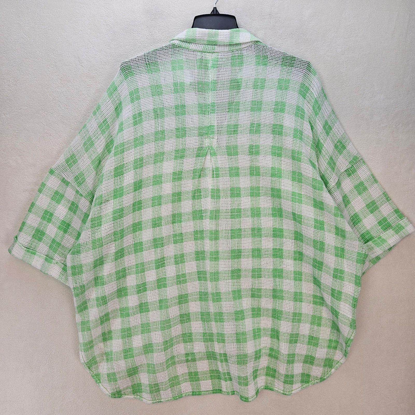 Urban Outfitters UO OUT FROM UNDER WOMEN'S LARGE NET SHACKET GREEN GINGHAM Size L / US 10 / IT 46 - 7 Thumbnail