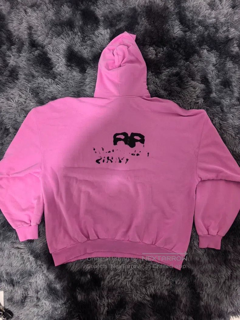 Balenciaga Balenciaga Pink Watercolor Splatter Hoodie Size US M / EU 48-50 / 2 - 2 Thumbnail