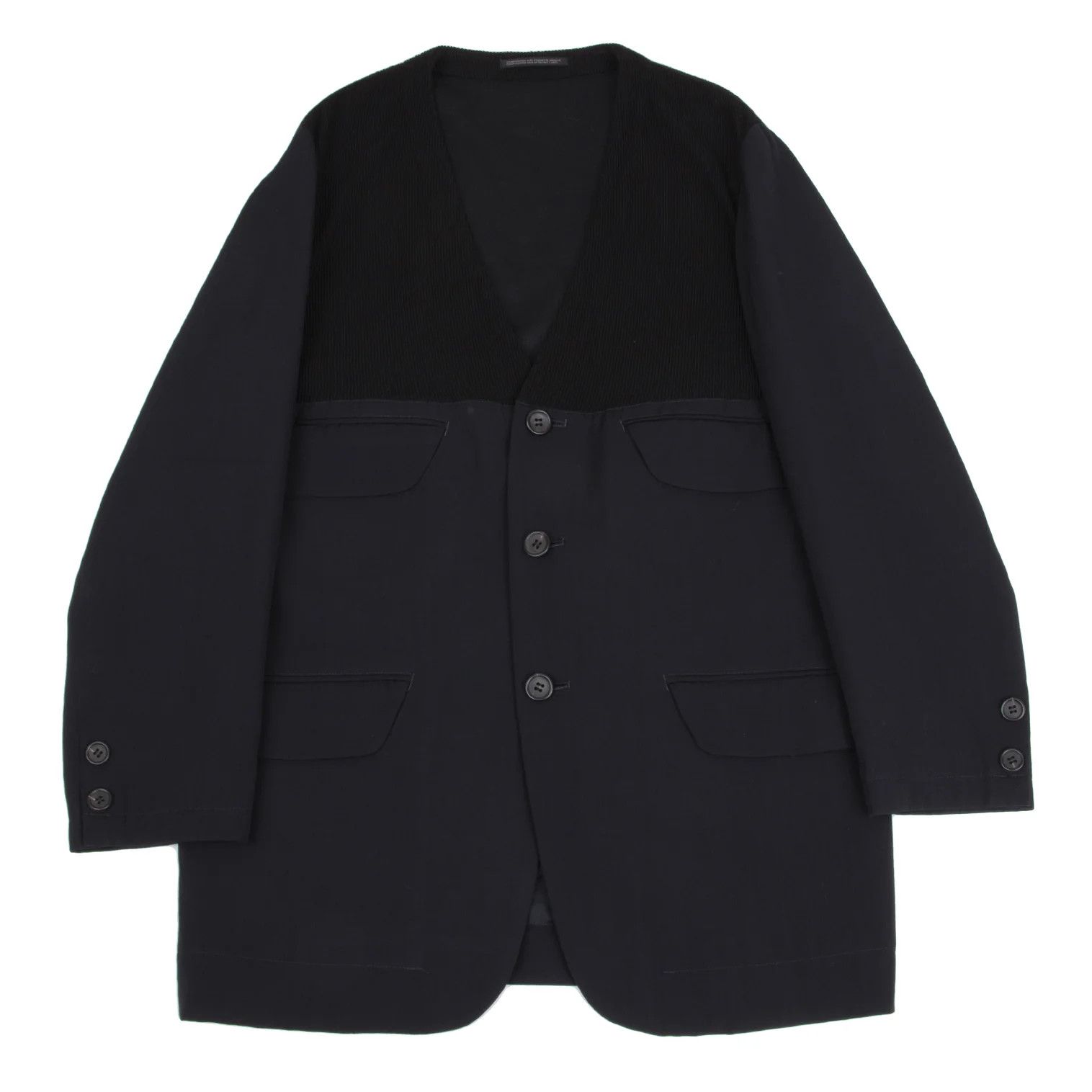 Yohji Yamamoto Wool Rib Knit Jacket
