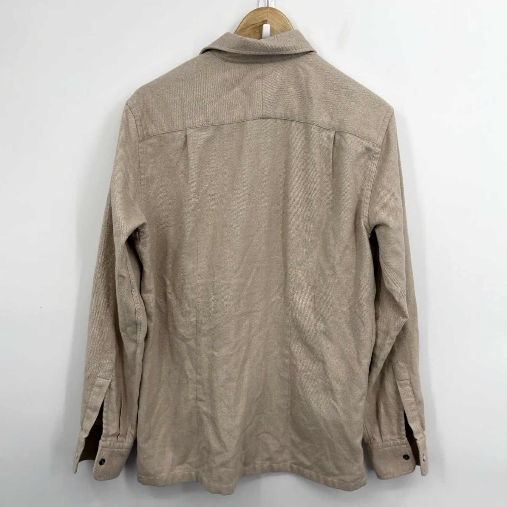 Vintage Rose & Born Western Shirt Medium Beige Luxury Minimalist Brushed Heritage Pearl Button-Up Men Size US M / EU 48-50 / 2 - 8 Thumbnail
