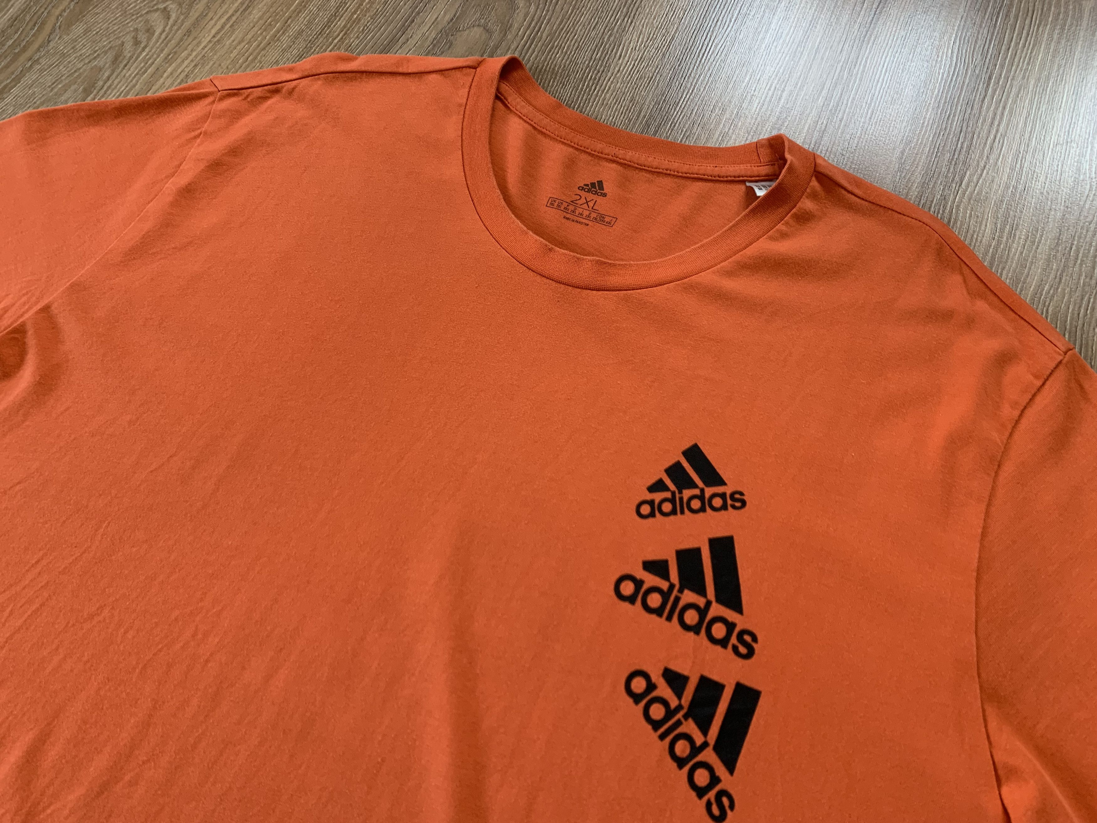 Adidas Adidas Cotton 3 Logo Orange T-Shirt Size US XXL / EU 58 / 5 - 4 Thumbnail