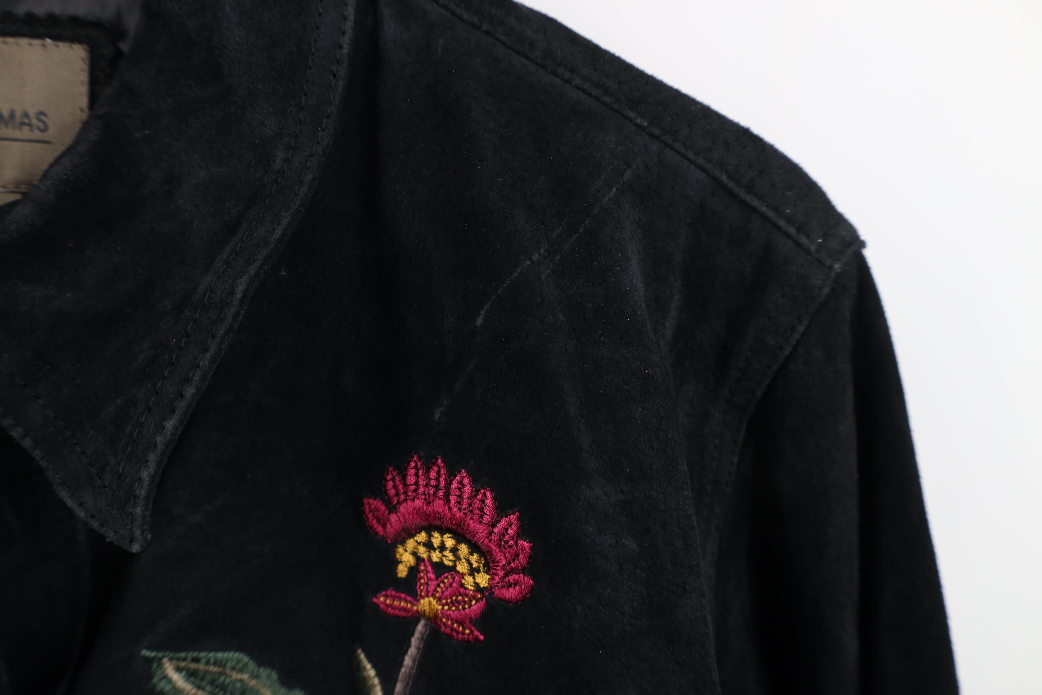 Vintage Vintage 90s Y2K Streetwear Flower Suede Leather Jacket Size L / US 10 / IT 46 - 6 Thumbnail