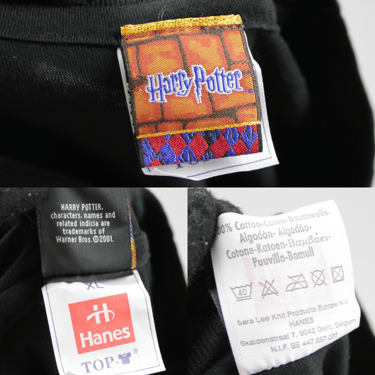 Warner Bros 2001 Harry Potter Hogwarts Merch Big Logo T-Shirt Vintage Size US XL / EU 56 / 4 - 8 Thumbnail