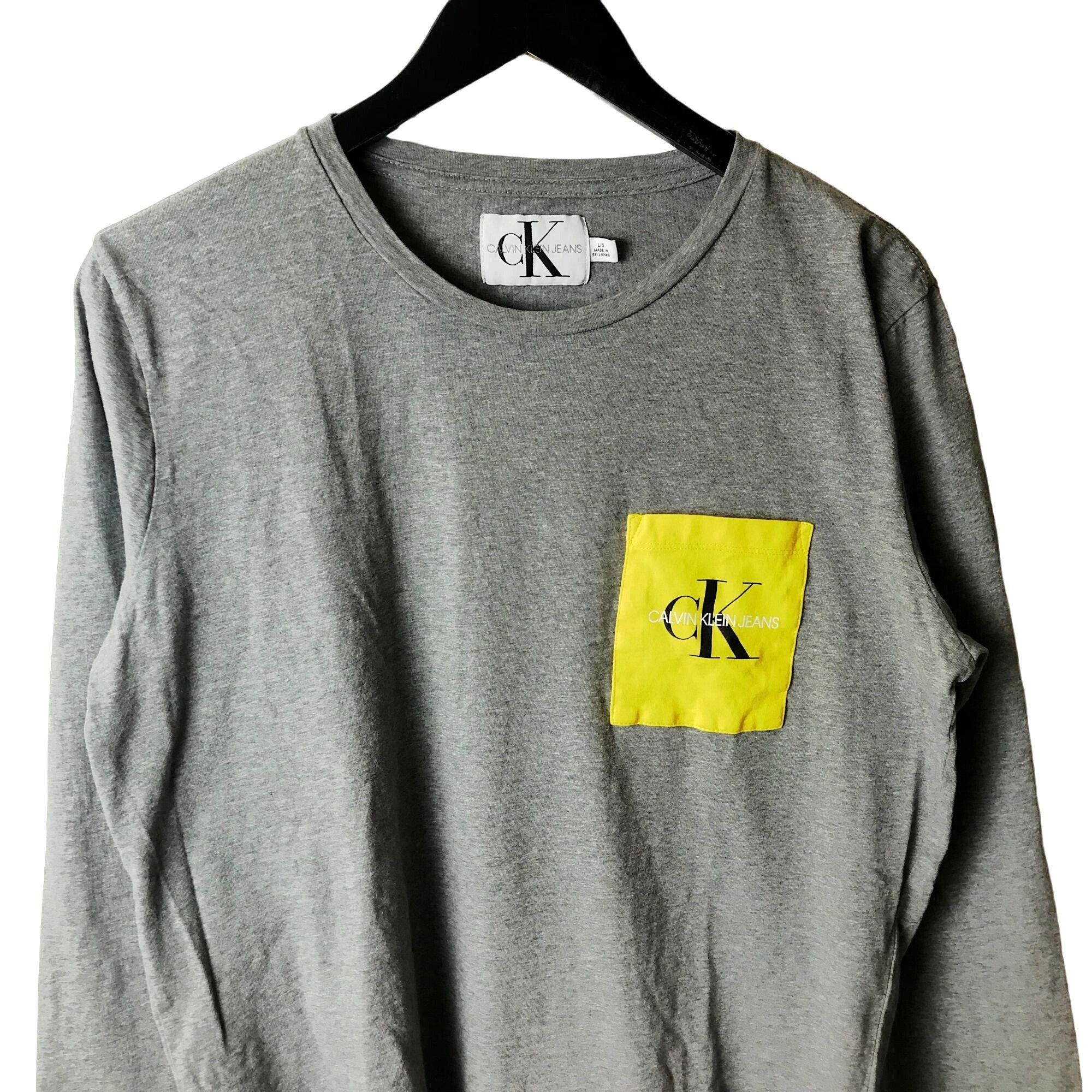 Vintage 90s Calvin Klein Jeans T Shirt Gray Large L Classic