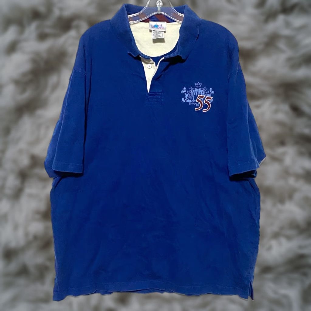 Vintage Disneyland Resort Mickey Mouse Blue Polo Shirt Embroidered 55 Mens XL Vacation Size US XL / EU 56 / 4 - 1 Thumbnail