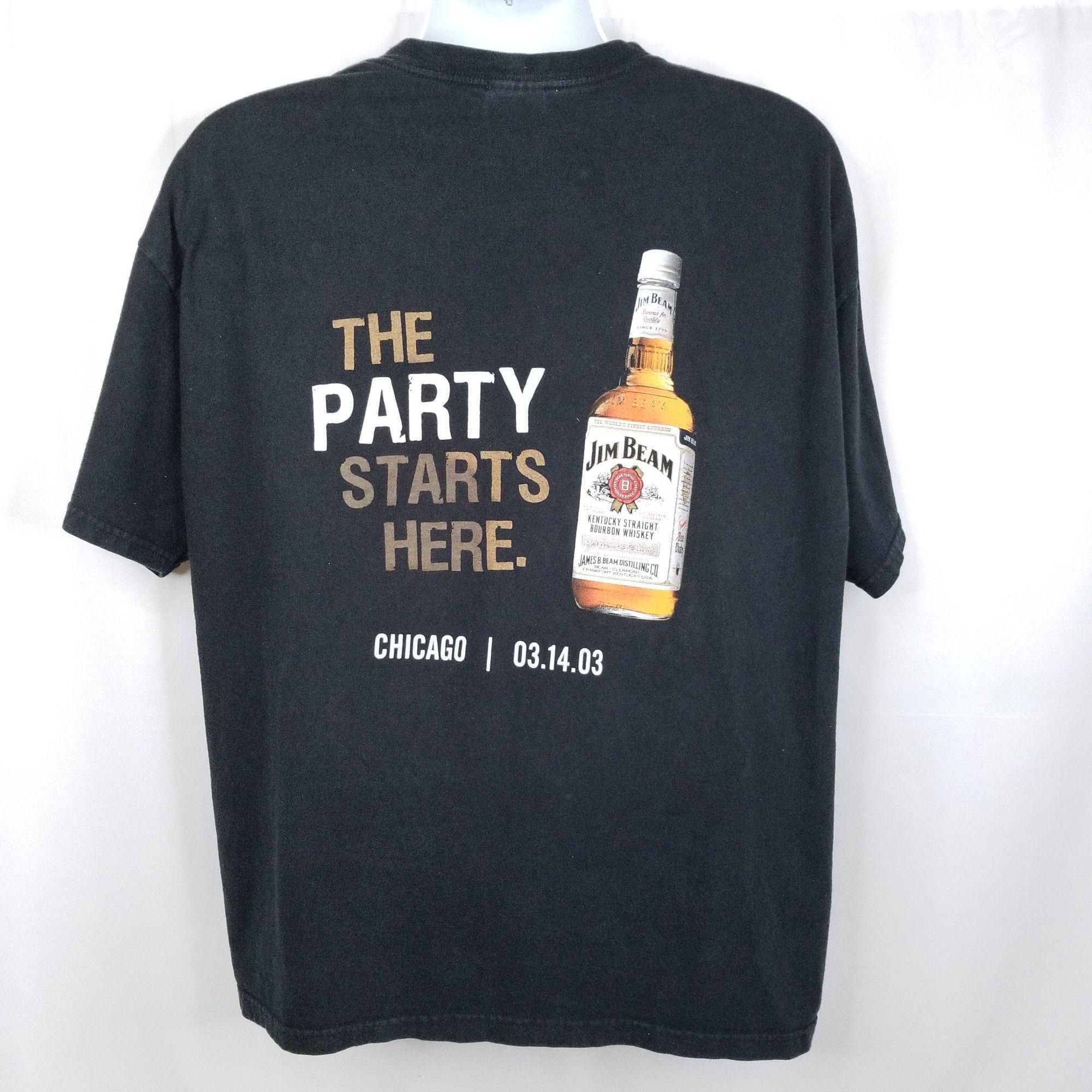 Hanes Montgomery Gentry Jim Beam Chicago Shirt XL Double Sided Size US XL / EU 56 / 4 - 6 Thumbnail