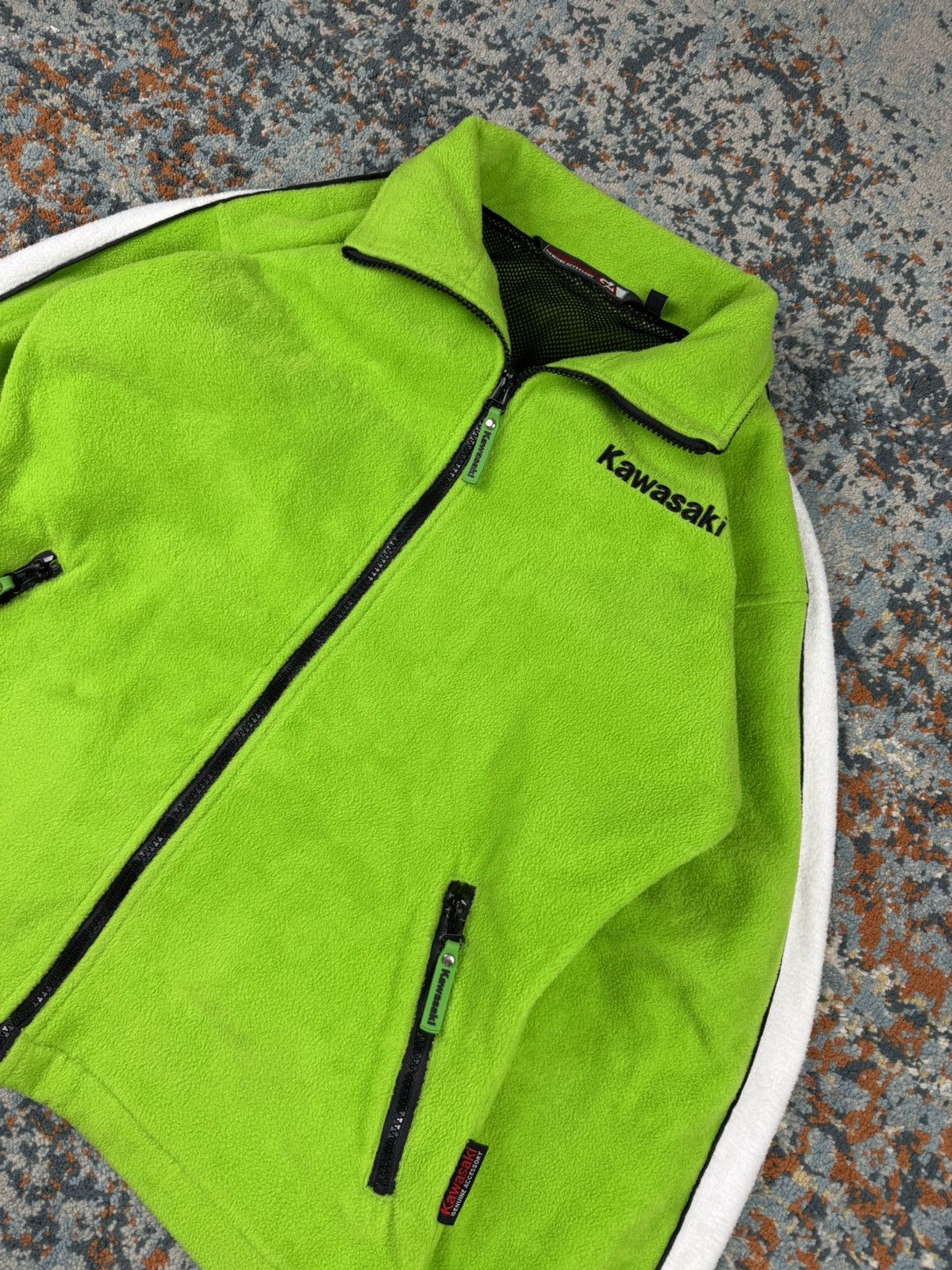 Vintage Vintage 90s Kawasaki racing style sherpa fleece jacket Size L / US 10 / IT 46 - 5 Thumbnail